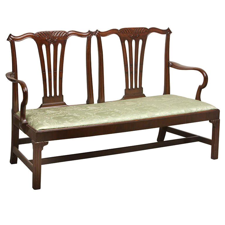 Chippendale Double Chairback Settee For Sale