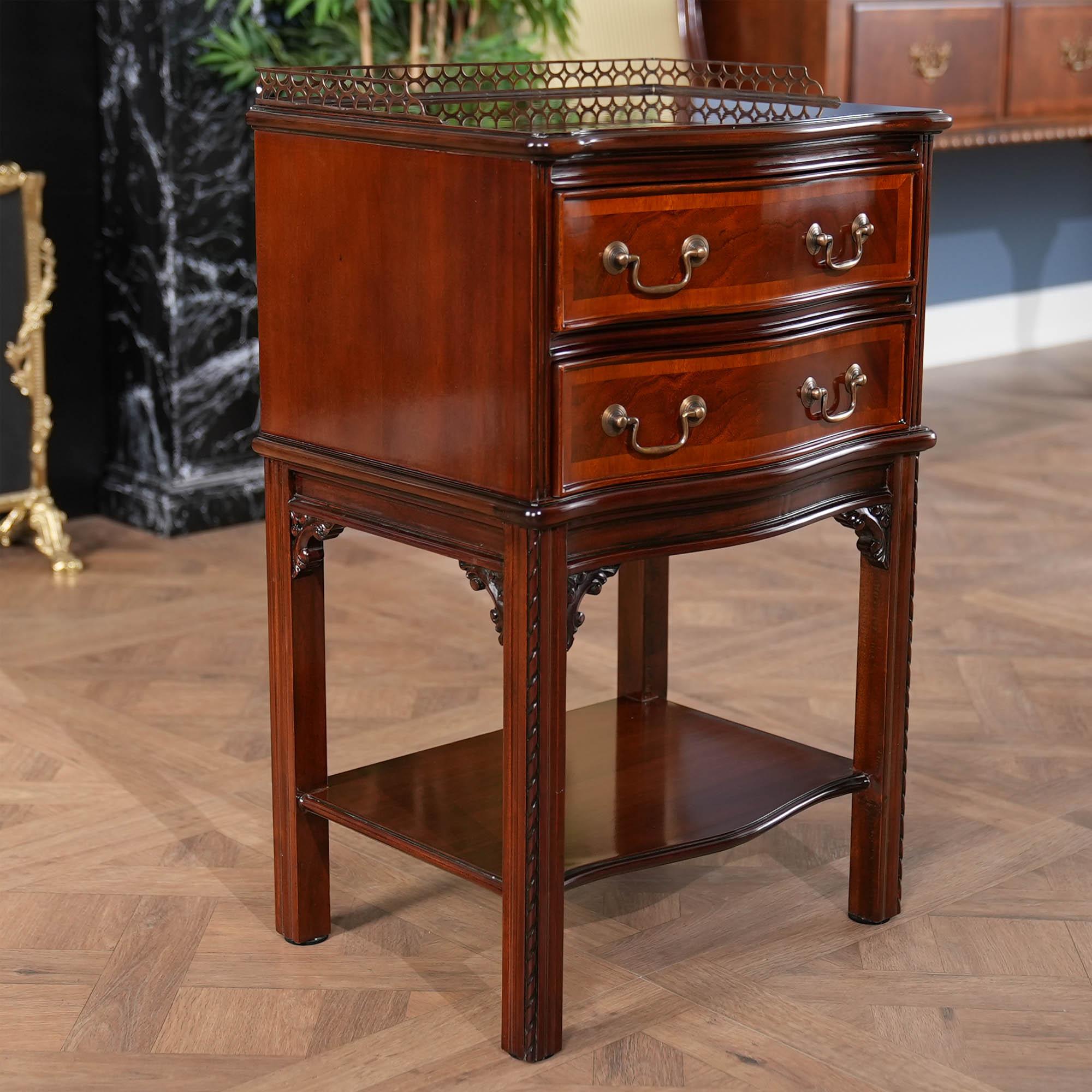 Hand-Carved Chippendale End Table For Sale