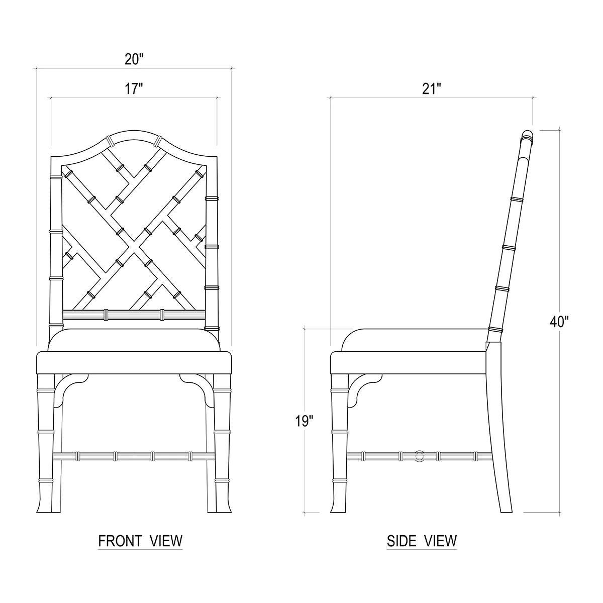 Chaise de salle à manger Chippendale en faux bambou (ensemble de 2) en vente 1