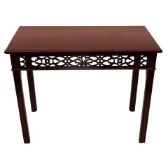 Vintage Chippendale Fretwork Console Table by Bartley