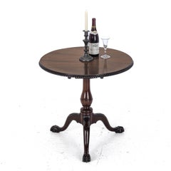 Chippendale Georgian Style Mahogany Birdcage Tripod Table Claw & Ball Feet C19th