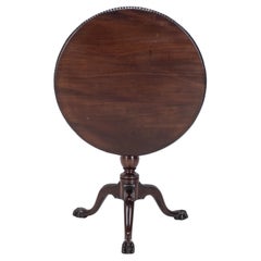 Antique Chippendale Georgian Style Mahogany Birdcage Tripod Table Claw & Ball Feet C19th