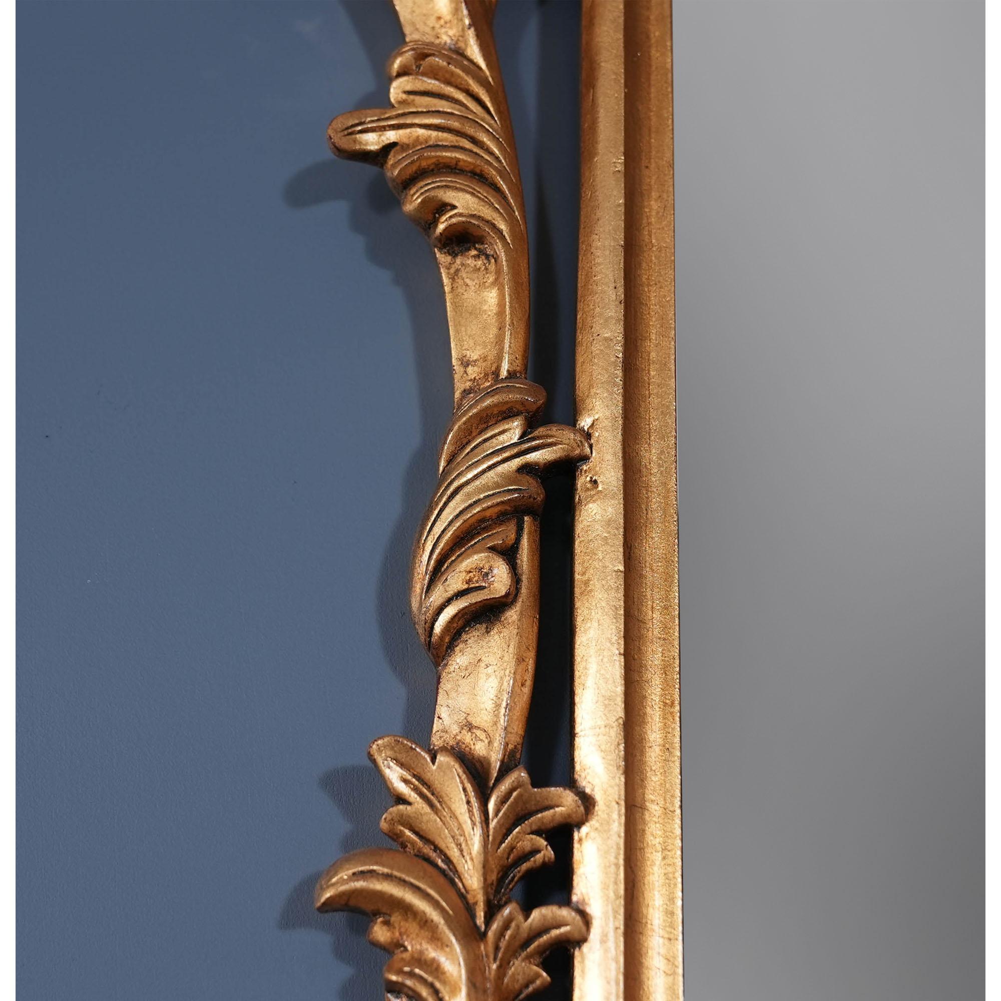 XXIe siècle et contemporain Miroir Chippendale à feuilles d'or en vente