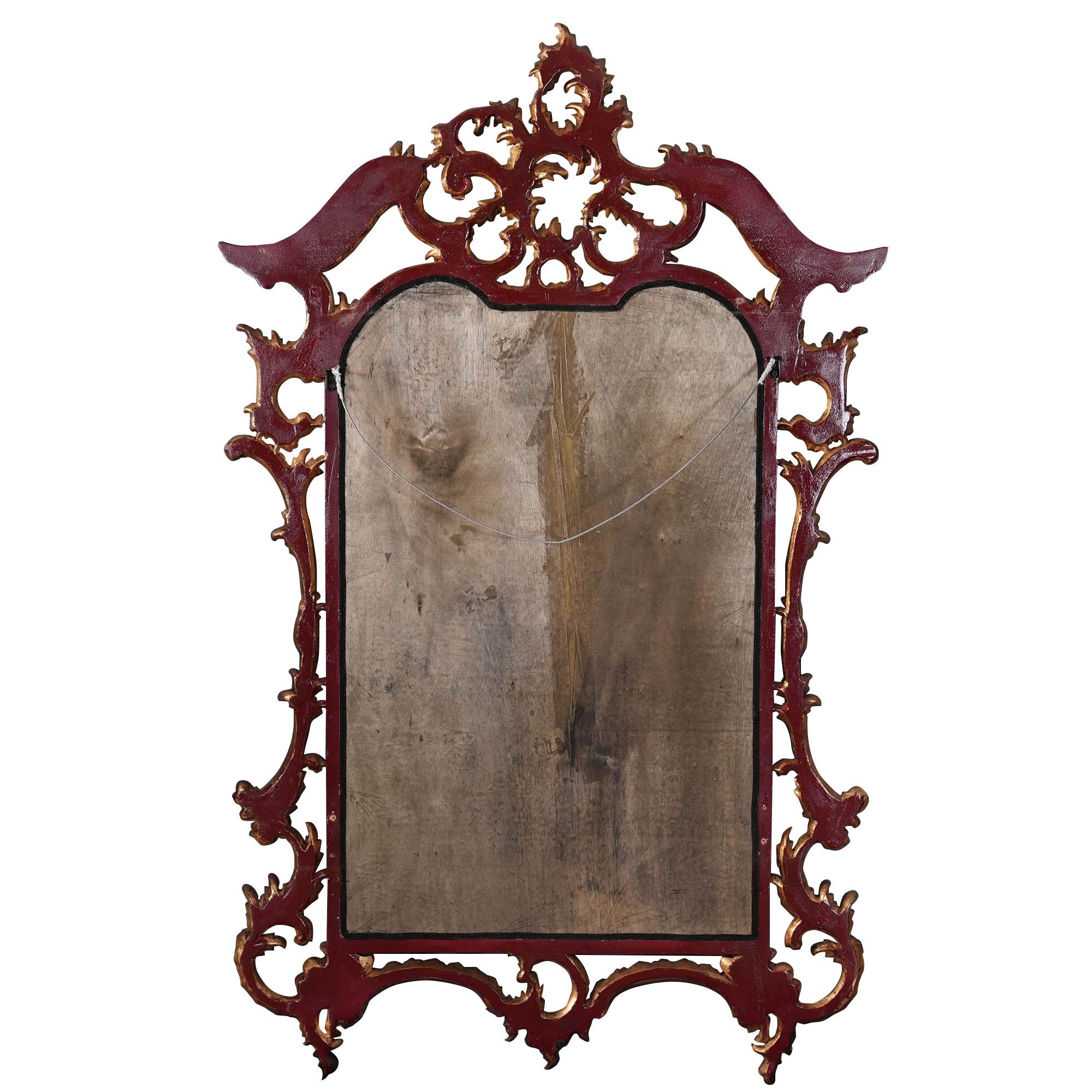 Miroir Chippendale à feuilles d'or en vente 3
