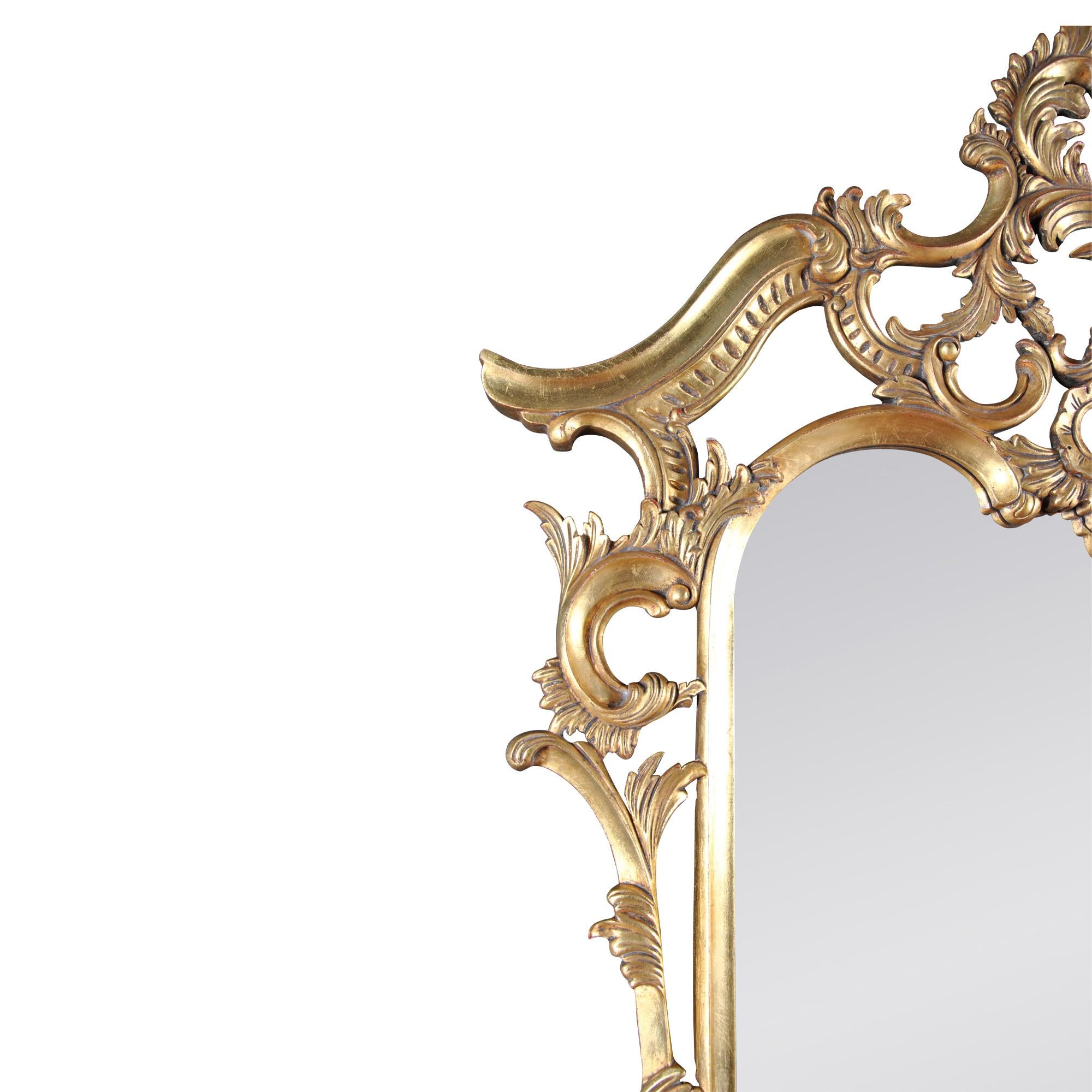 Contemporary Chippendale Gold Leaf Mirror  For Sale