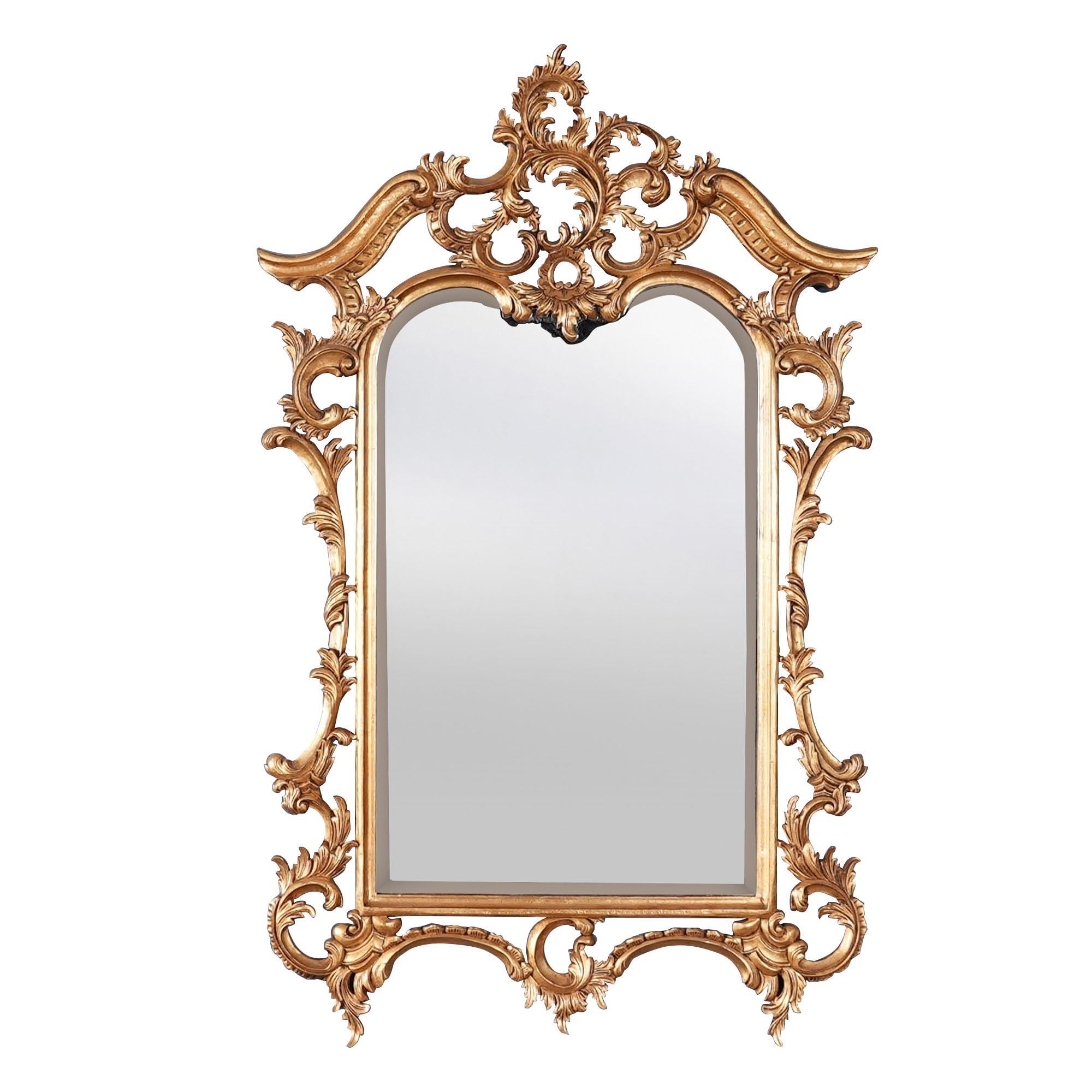 Miroir Chippendale à feuilles d'or en vente 4