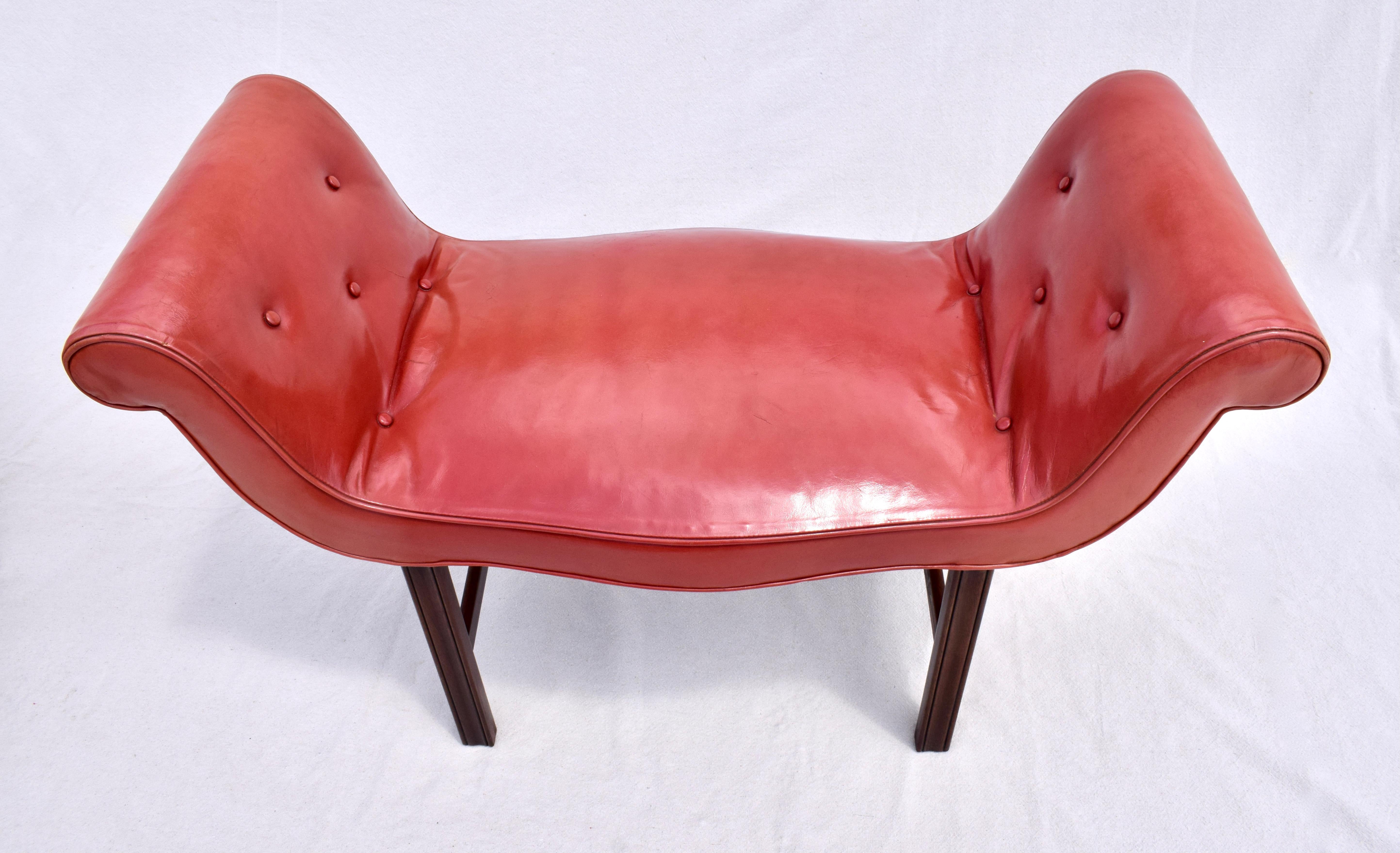 English Leather Saddle Seat Window Benches For Sale 1
