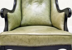 Chippendale Ledersessel Antik Vintage Englische Sessel Ohrensessel