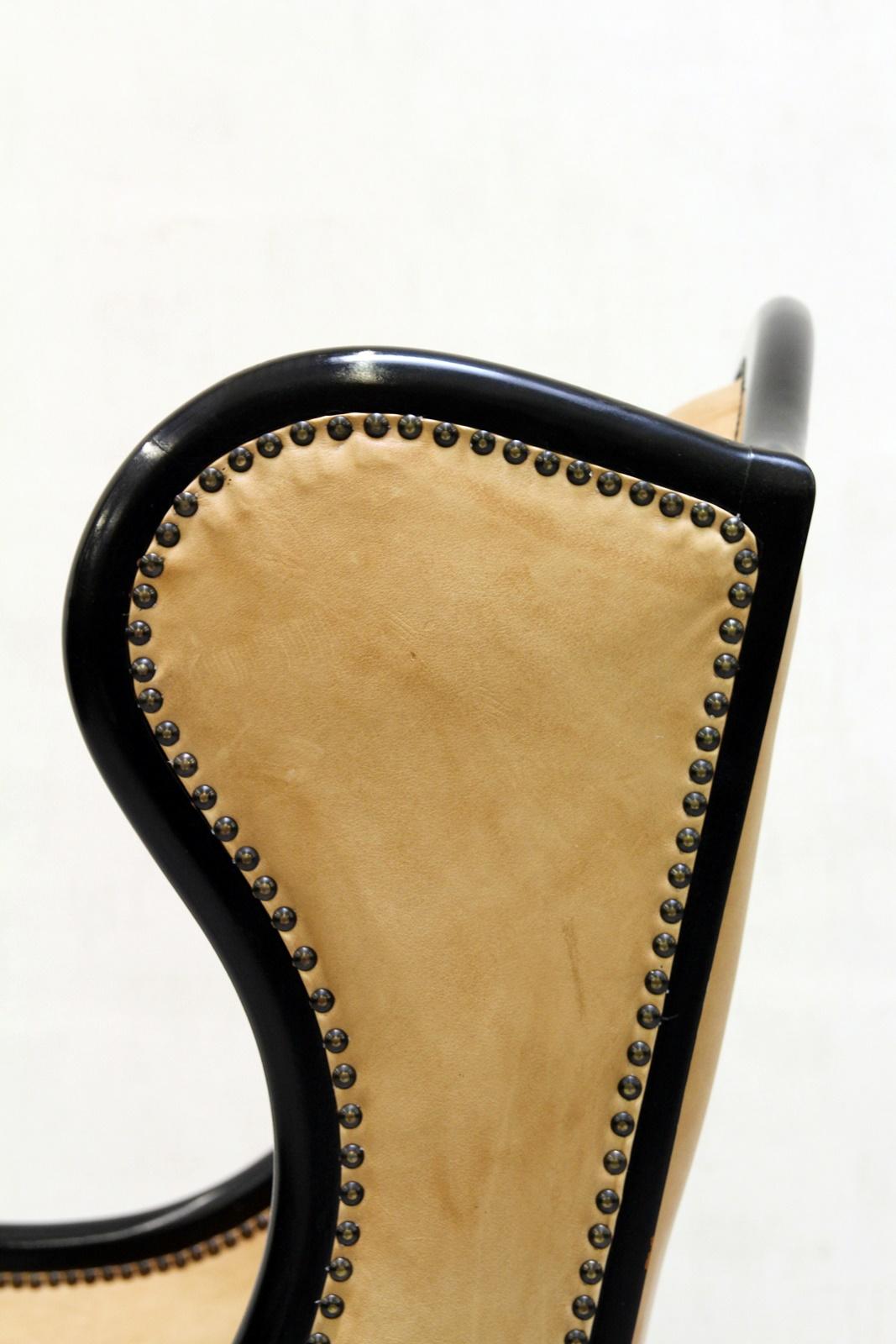 Chippendale Ledersessel Antik Vintage Englische Sessel Ohrensessel im Angebot 5