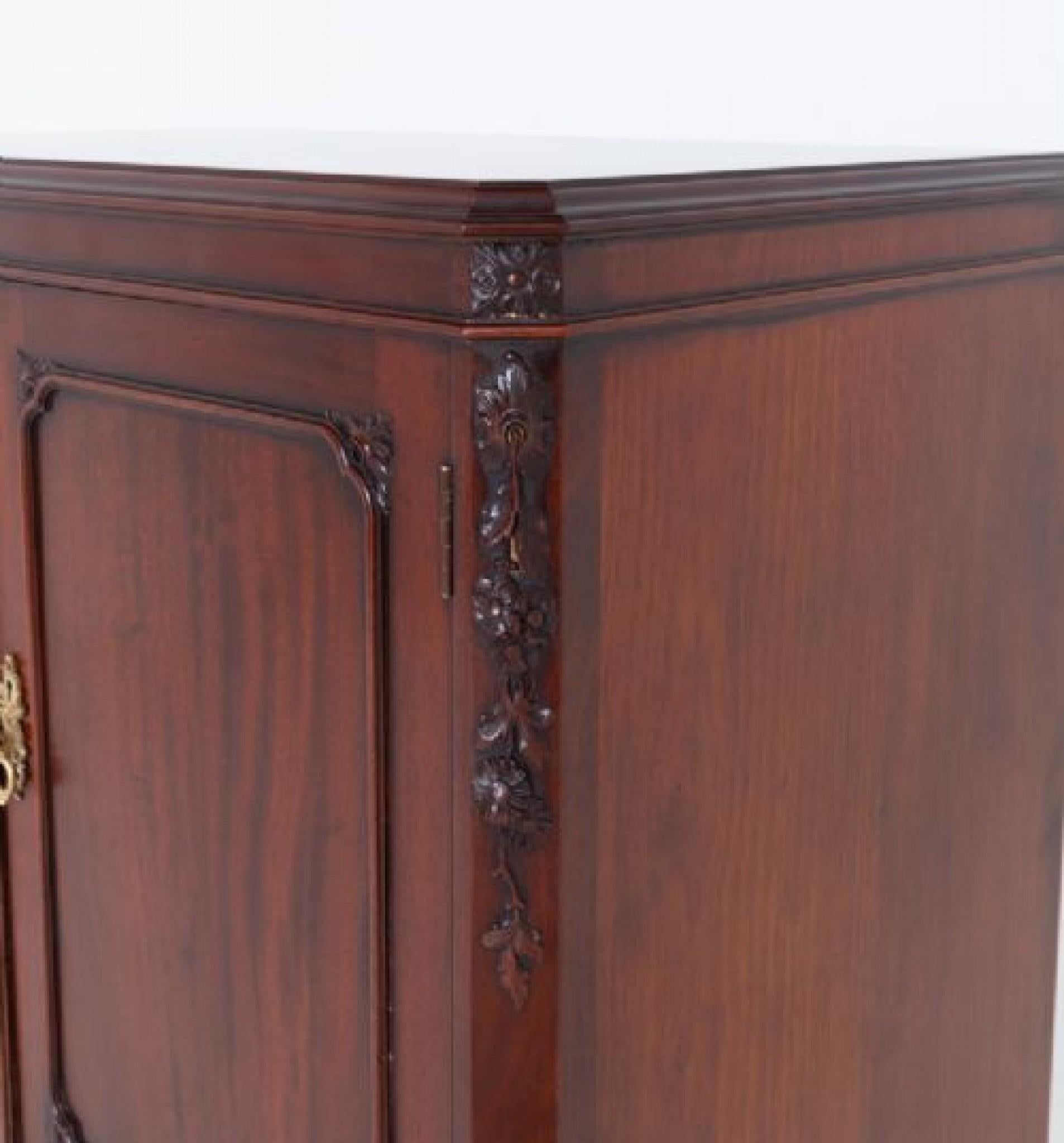Chippendale Linen Cabinet Mahogany Closet Cupboard Lambs of Manchester For Sale 2