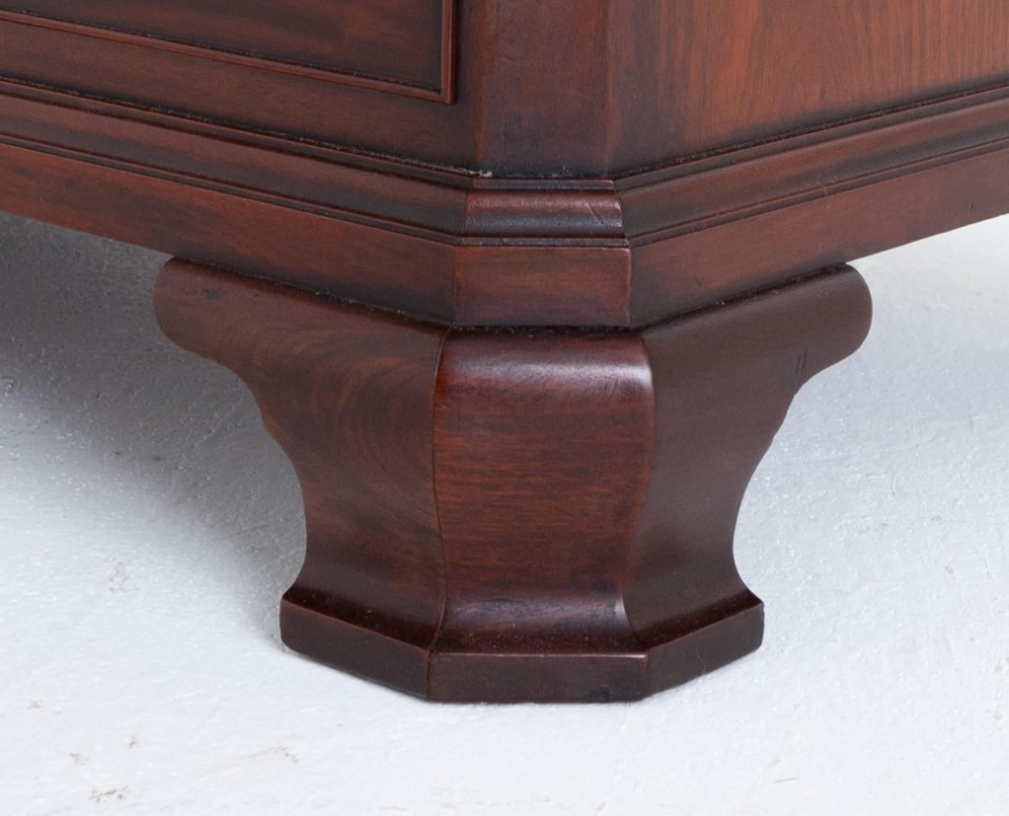 Chippendale Linen Cabinet Mahogany Closet Cupboard Lambs of Manchester For Sale 3