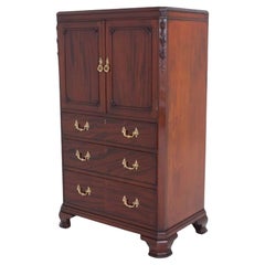 Antique Chippendale Linen Cabinet Mahogany Closet Cupboard Lambs of Manchester