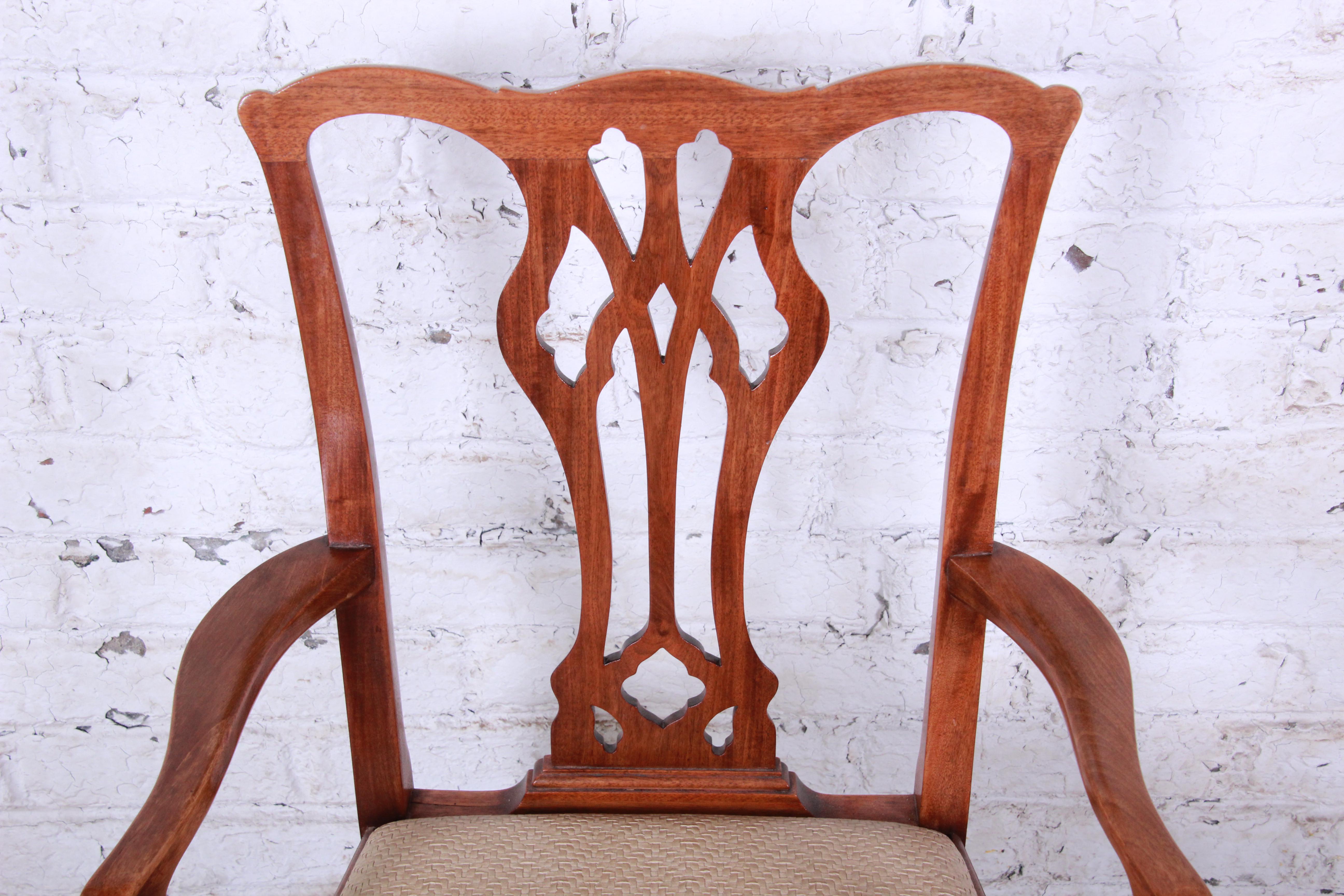 Chippendale Mahogany Ball and Claw Foot Dining Chairs, Set of 6 4