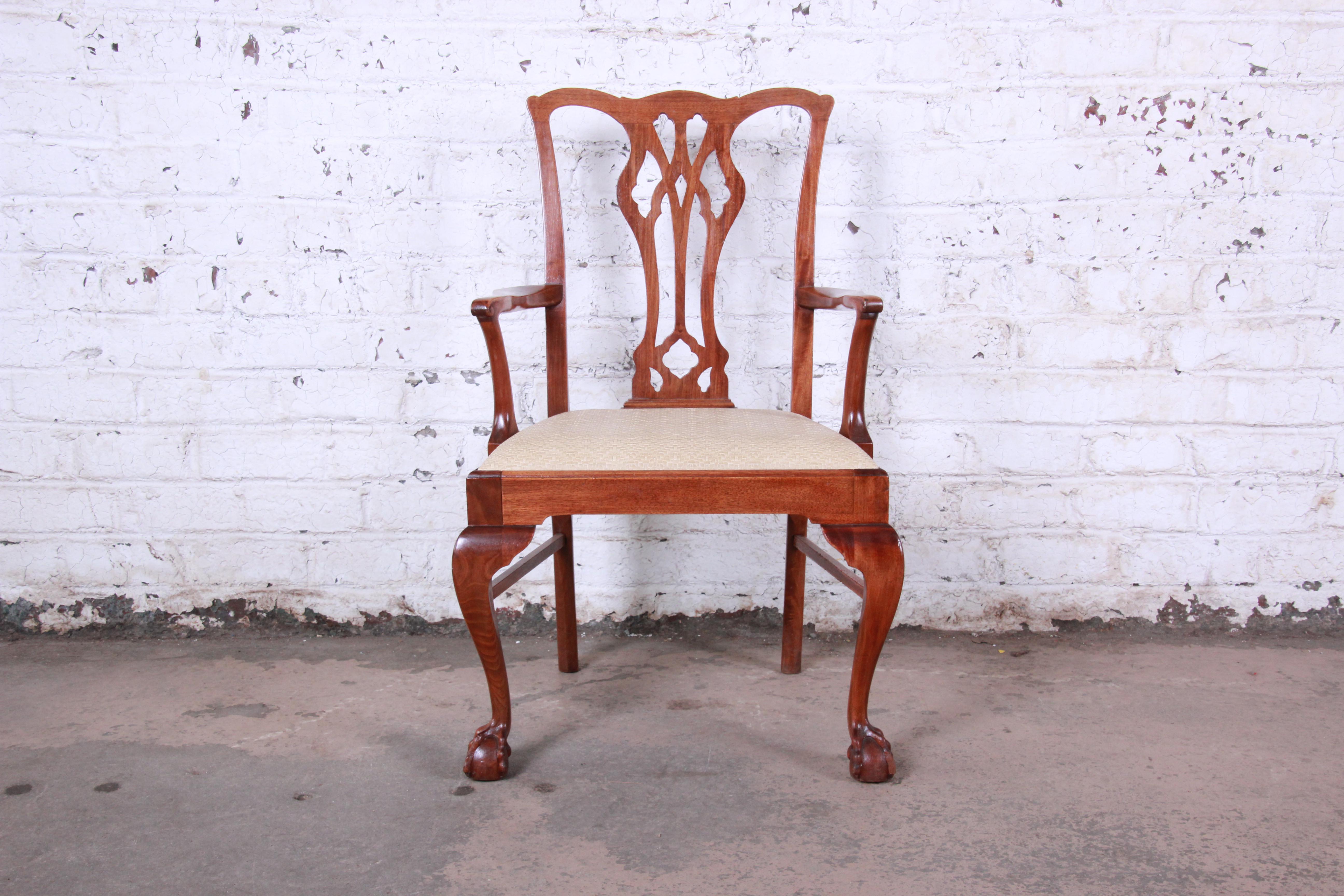 Chippendale Mahogany Ball and Claw Foot Dining Chairs, Set of 6 In Good Condition In South Bend, IN