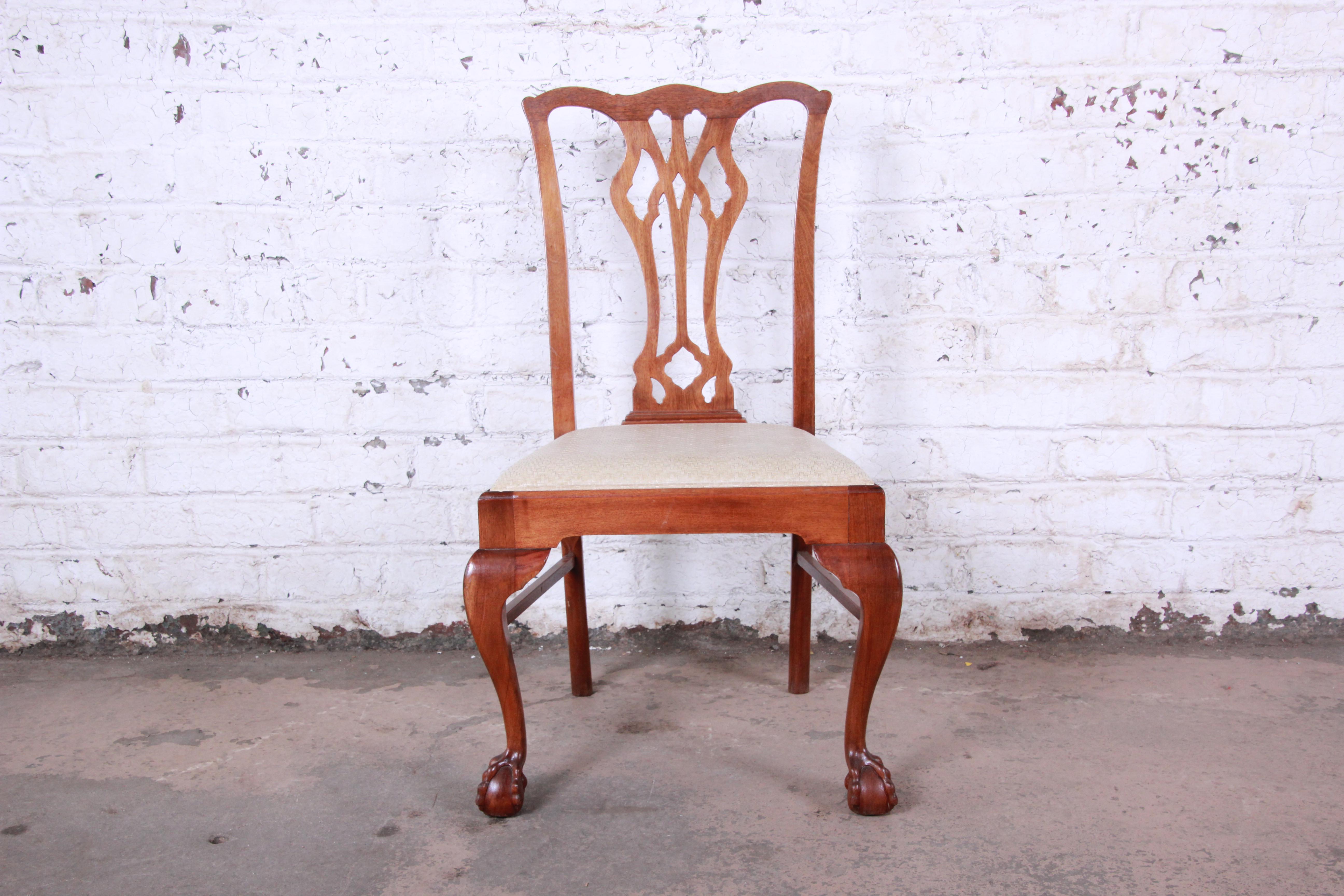Chippendale Mahogany Ball and Claw Foot Dining Chairs, Set of 6 1