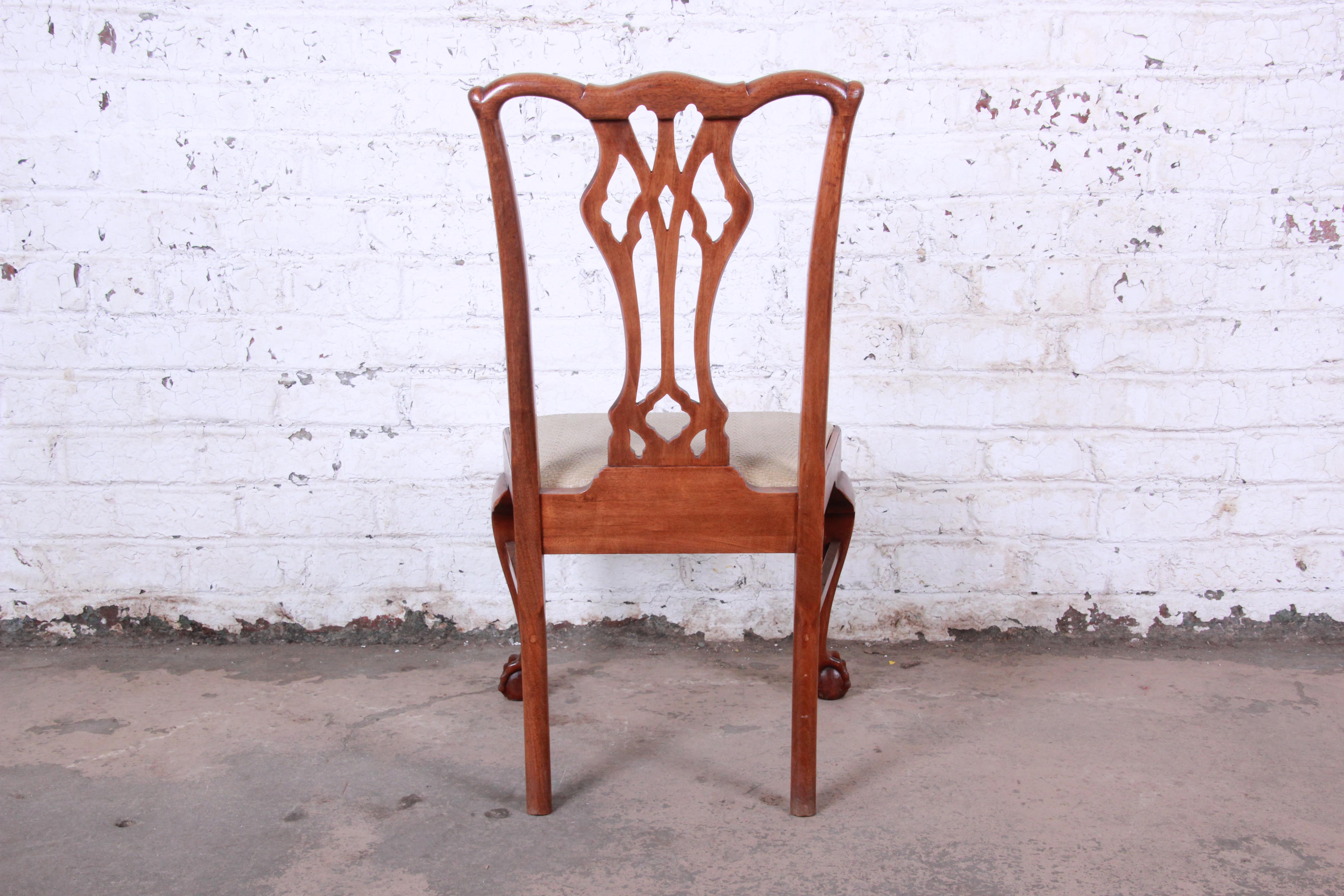 Chippendale Mahogany Ball and Claw Foot Dining Chairs, Set of 6 3