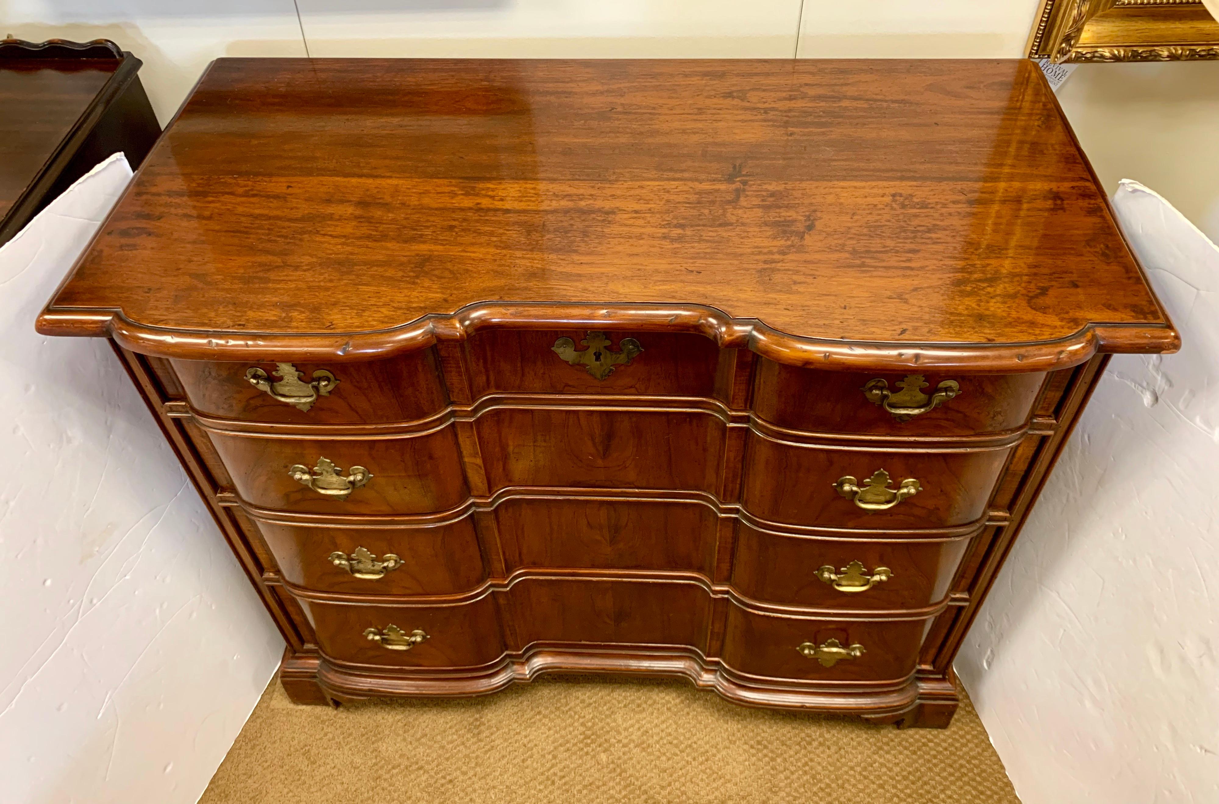 19th Century Chippendale Mahogany Block Front Chest of Drawers Chest Commode
