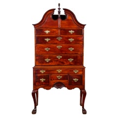 Used Chippendale Mahogany Bonnet-Top Highboy, Original Finial, Newport, RI