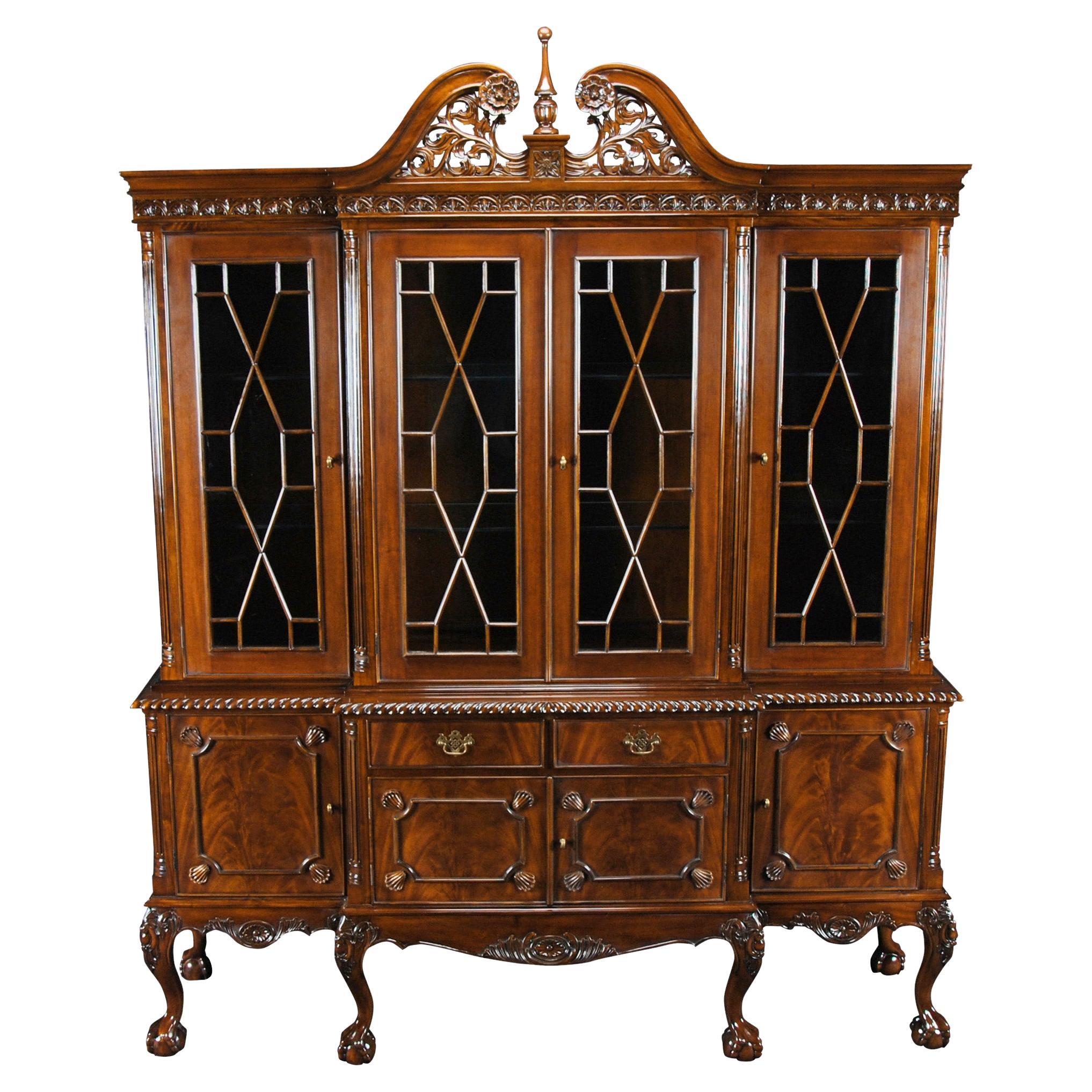 Mahogany ChippendaleStyle Breakfront at 1stDibs breakfronts for sale