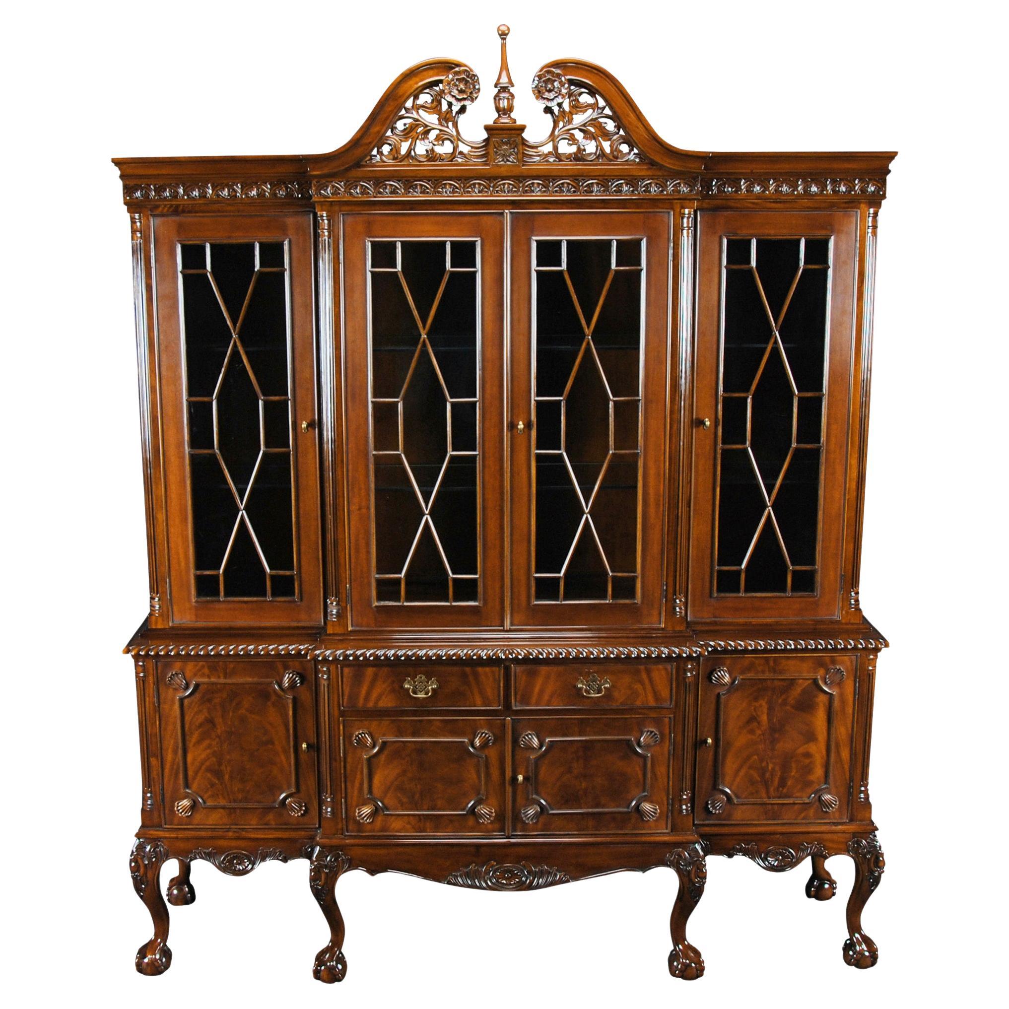 Chippendale Mahogany Breakfront For Sale