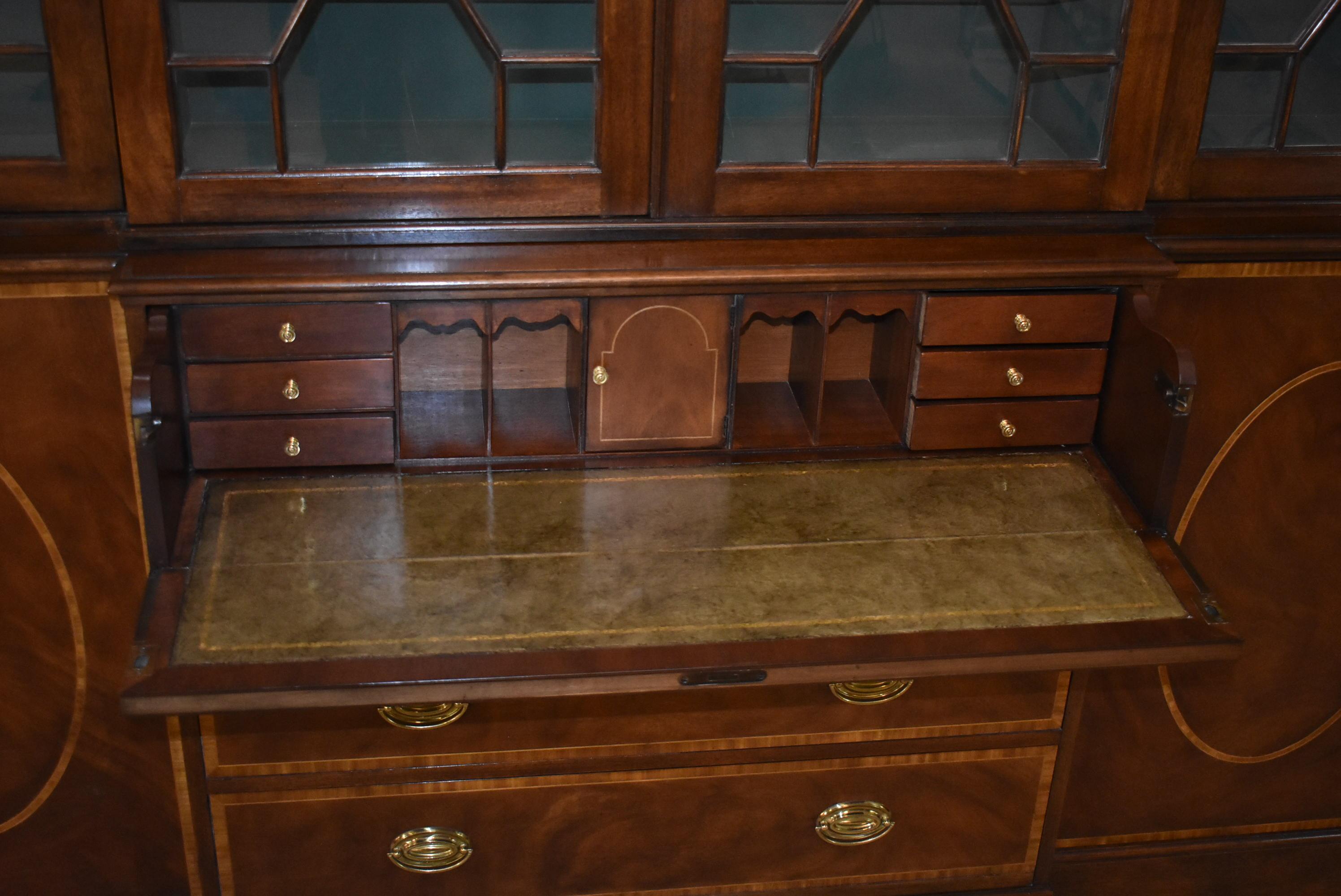 Inlay Chippendale Mahogany Breakfront Secretary Collectors Edition By Baker Furniture