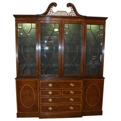 Chippendale Mahogany Breakfront Secretary Collectors Edition By Baker Furniture