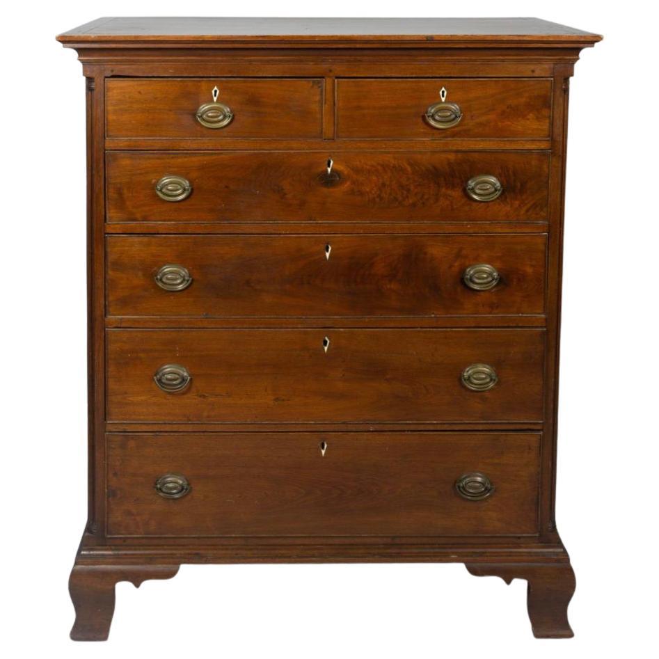 Antique Pine Chest of Drawers With Bun Feet at 1stDibs