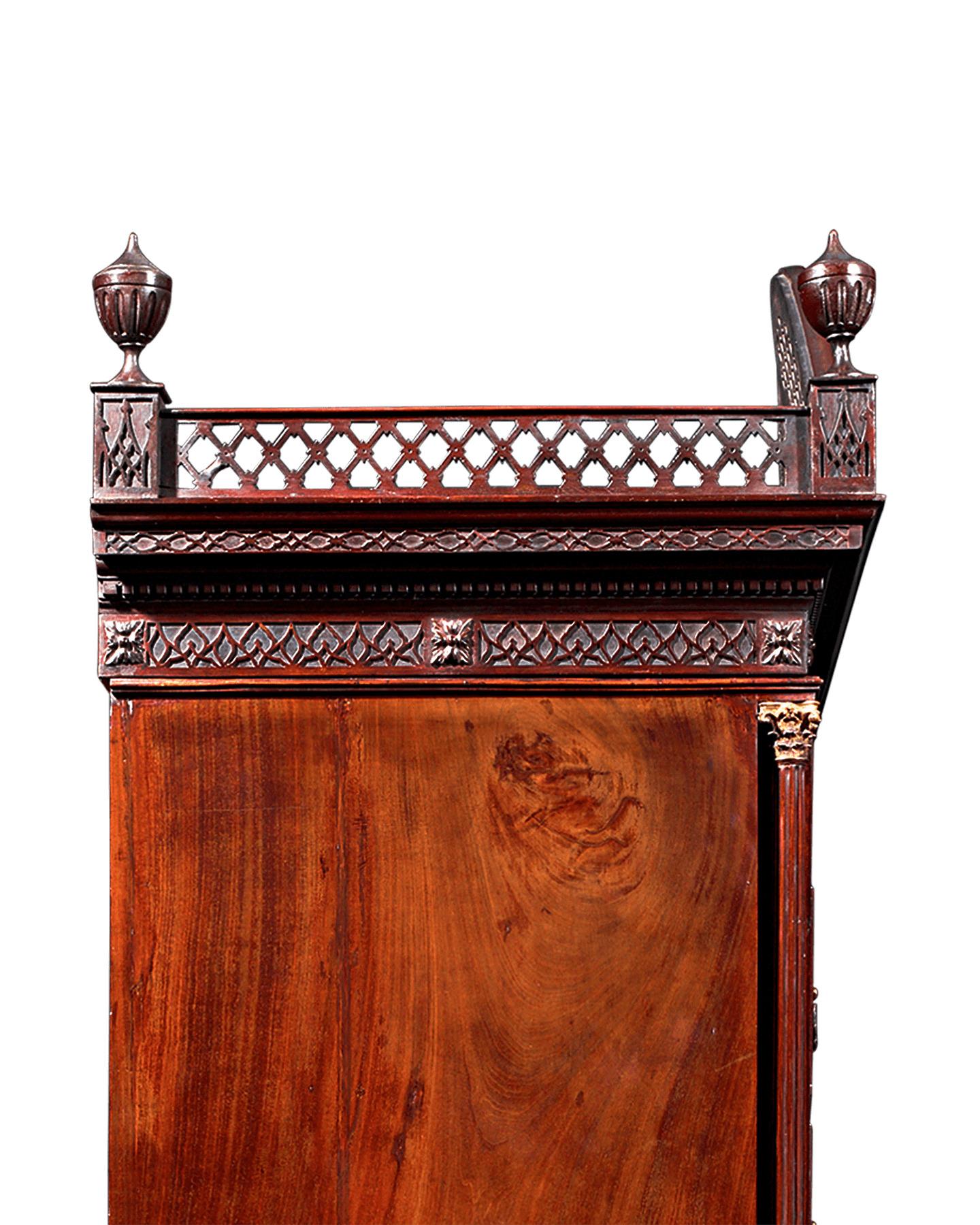 Neoclassical Chippendale Mahogany Chest on Chest