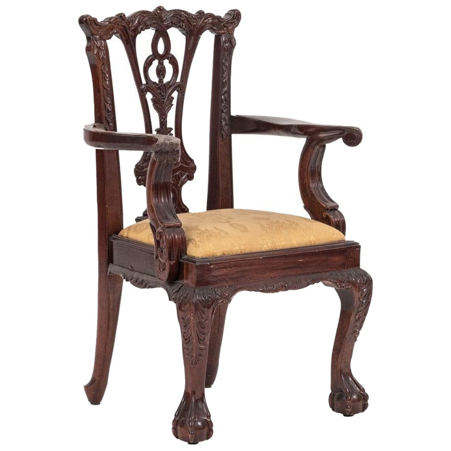 Chippendale Mahogany Child
s Arm Chair