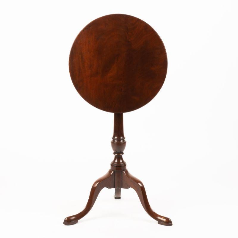 Chippendale Mahogany Circular Tilt Top Candle Stand, 1770 For Sale 1