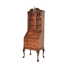 Chippendale Mahogany Desk With Bookcase Hutch by Saginaw Furniture, Circa 1920s