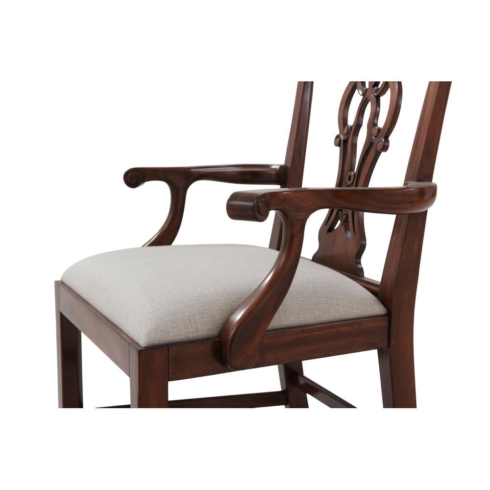Contemporary Chippendale Mahogany Dining Armchair For Sale