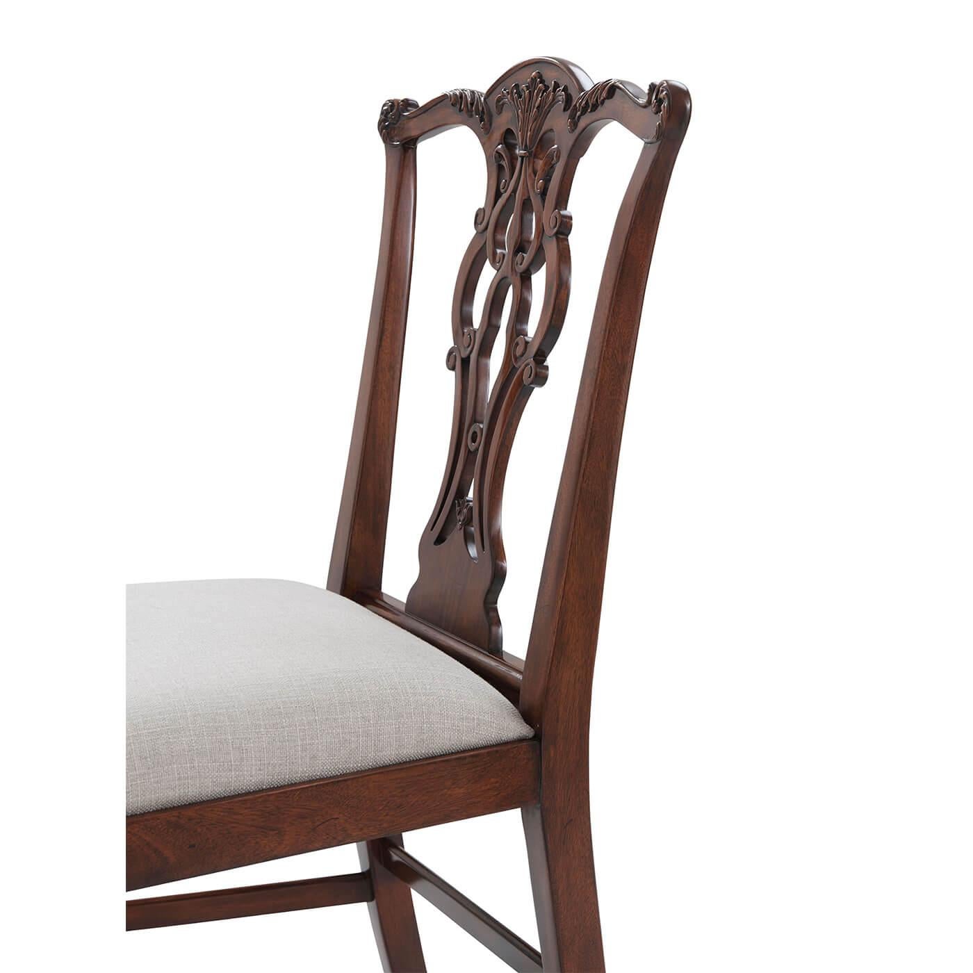 Chippendale Mahogany Dining Chair (2) In New Condition For Sale In Westwood, NJ