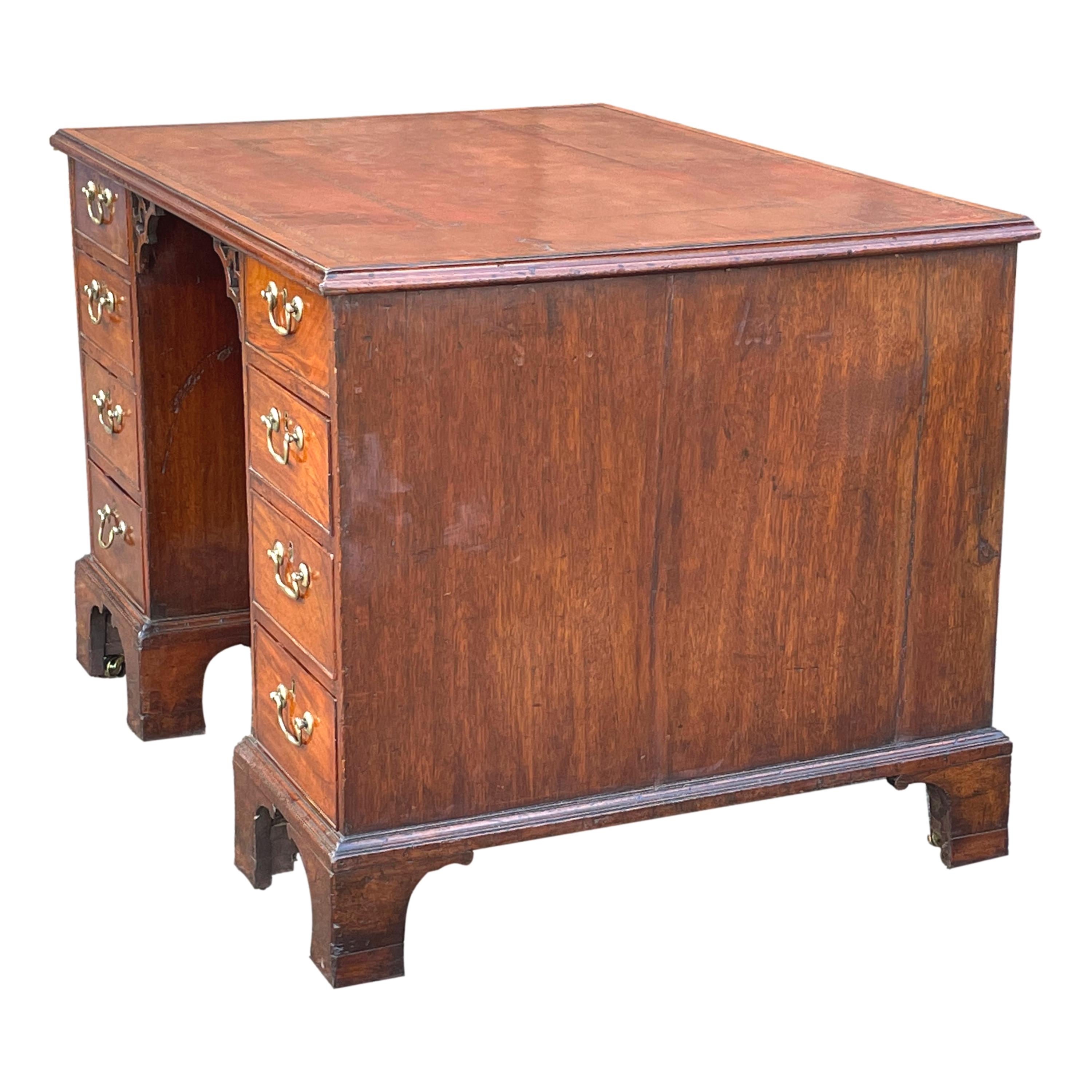 English Chippendale Mahogany Library Desk