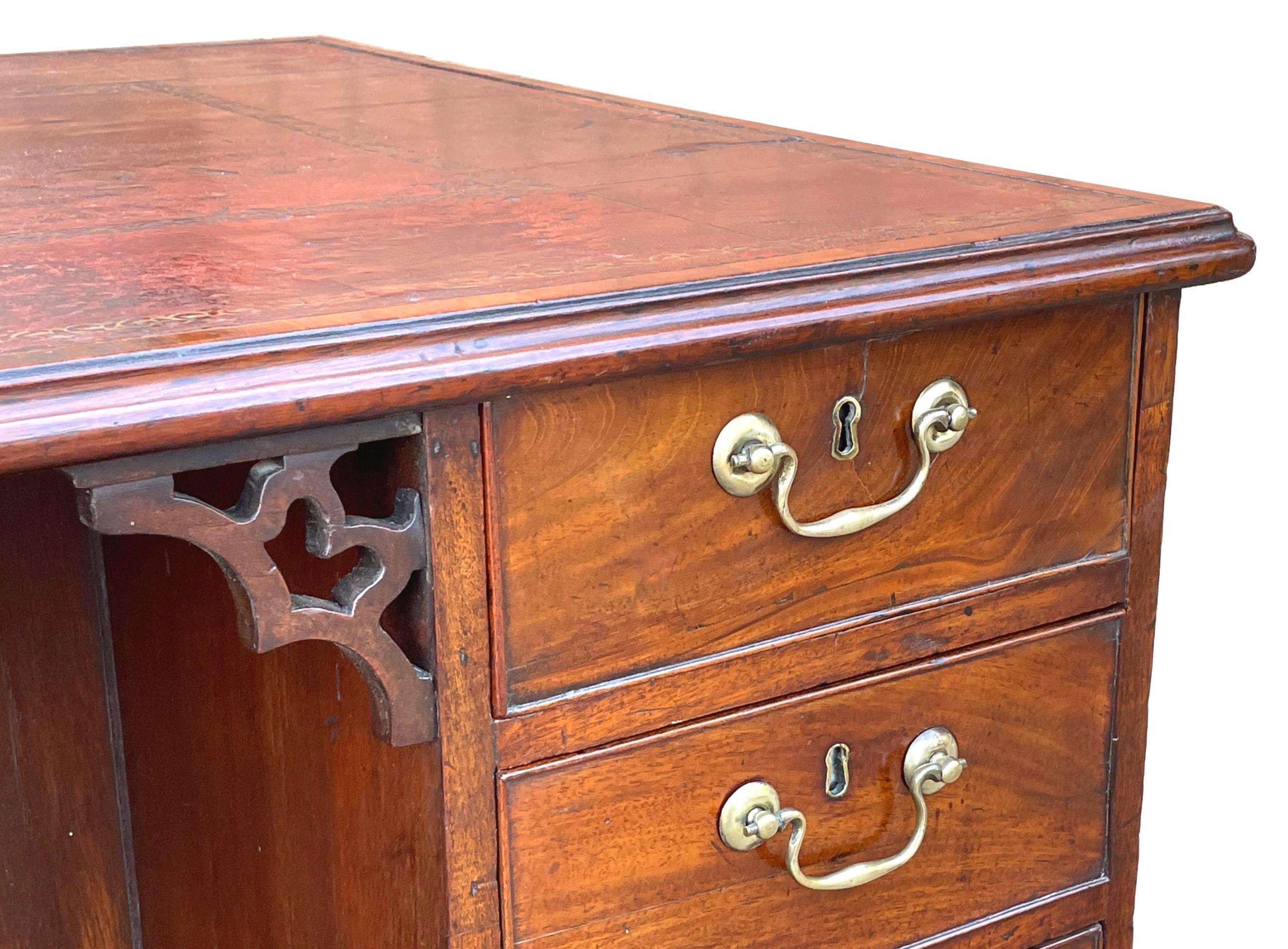 Chippendale Mahogany Library Desk 2