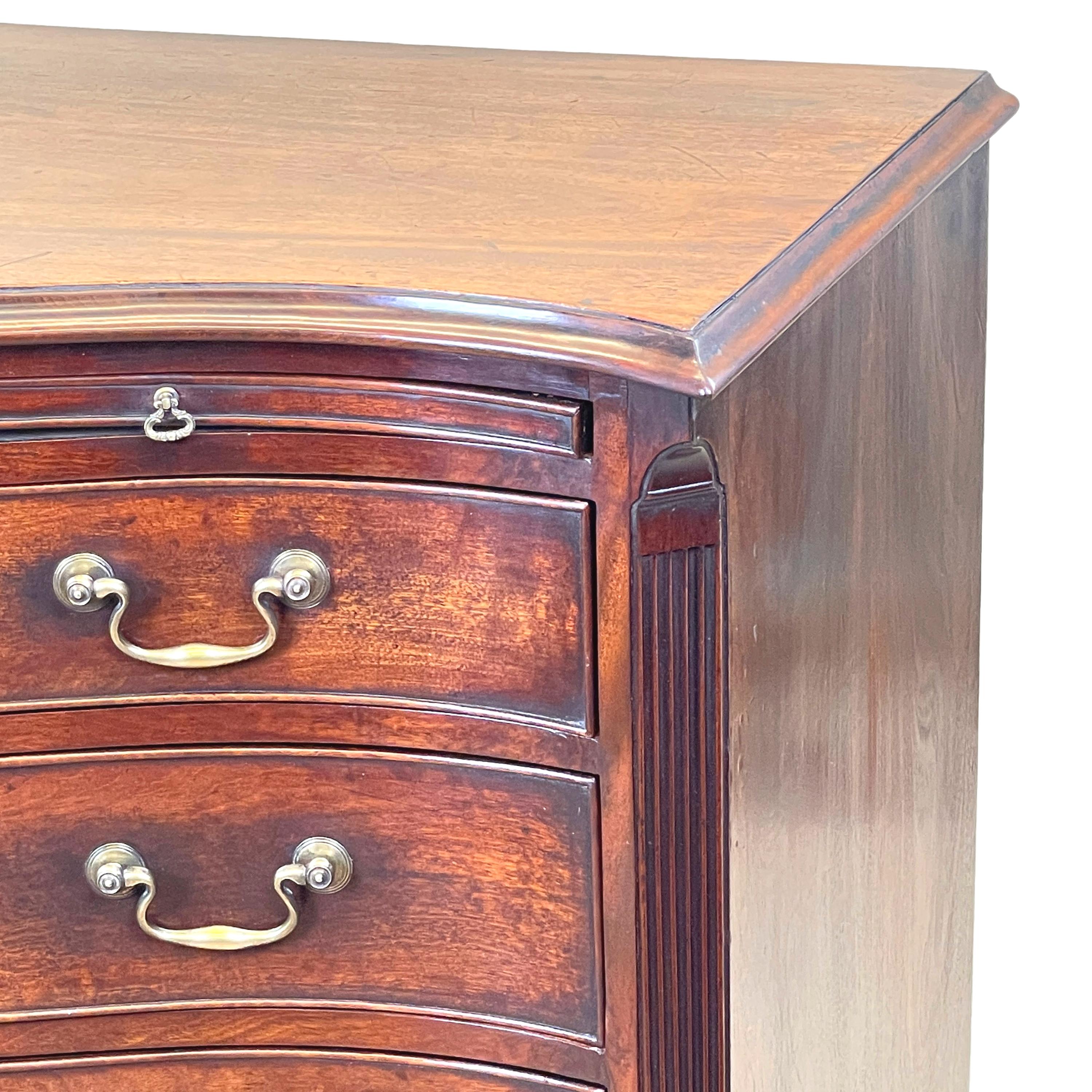 English Chippendale Mahogany Serpentine Chest