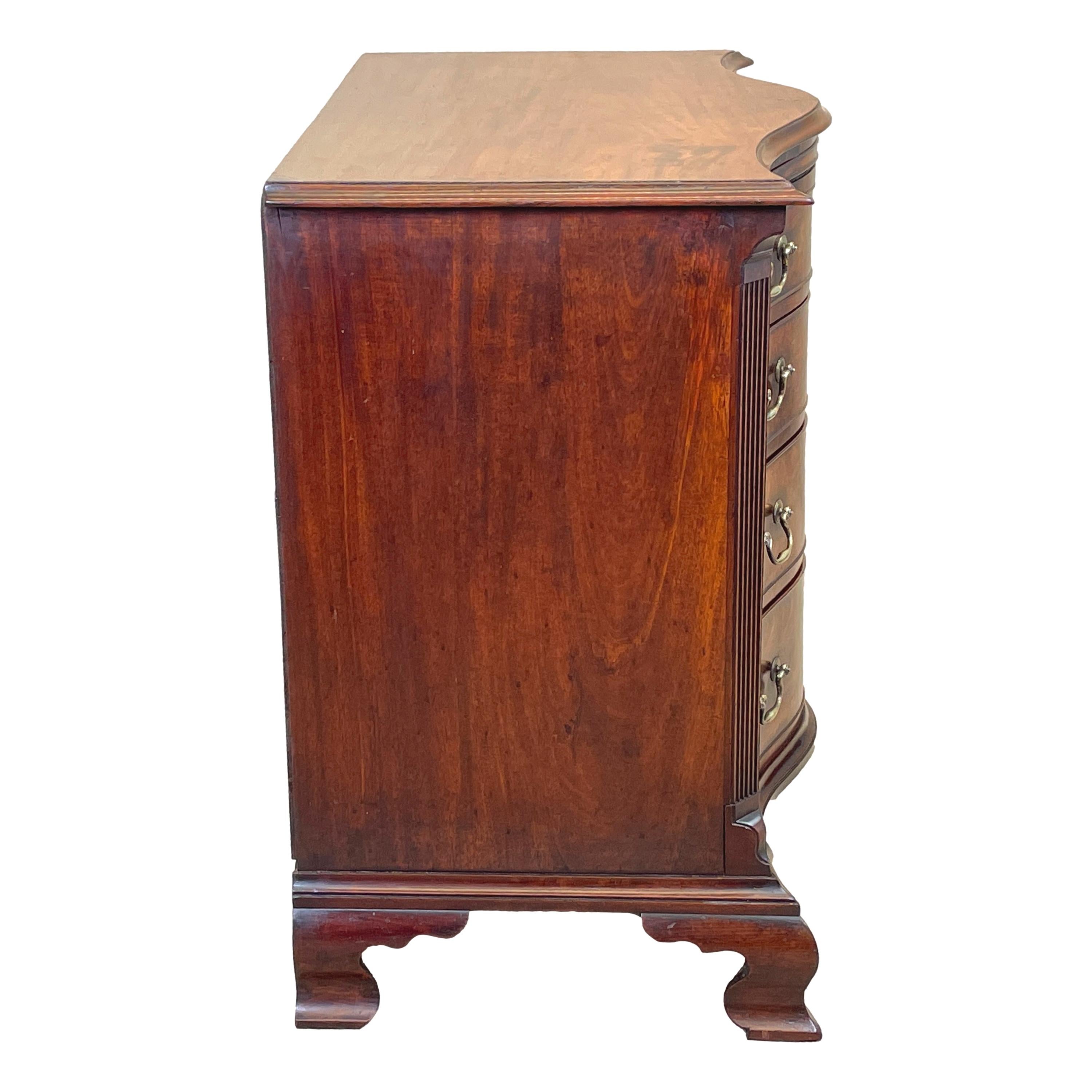 Chippendale Mahogany Serpentine Chest 2