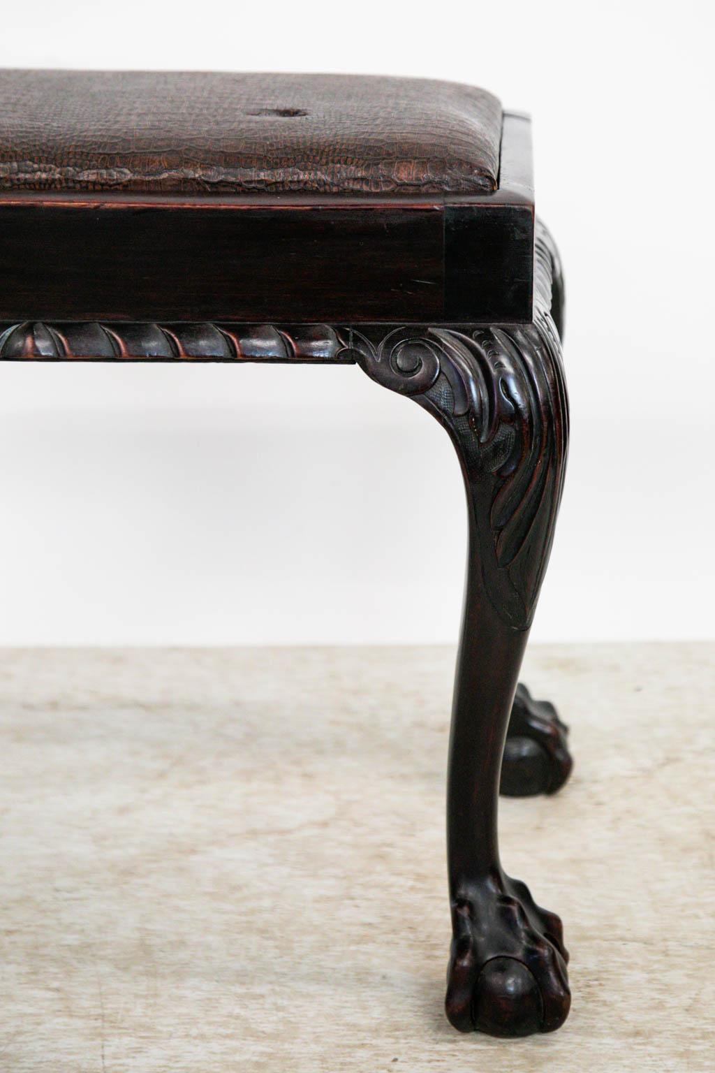 Chippendale Mahogany Stool 1