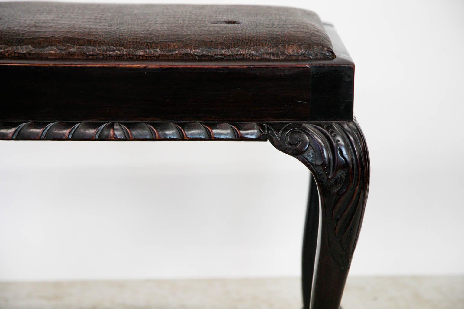 Chippendale Mahogany Stool 2