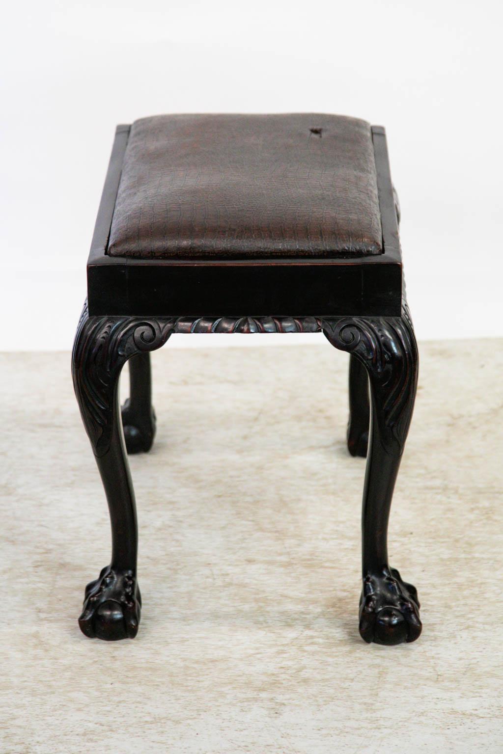 Chippendale Mahogany Stool For Sale 3