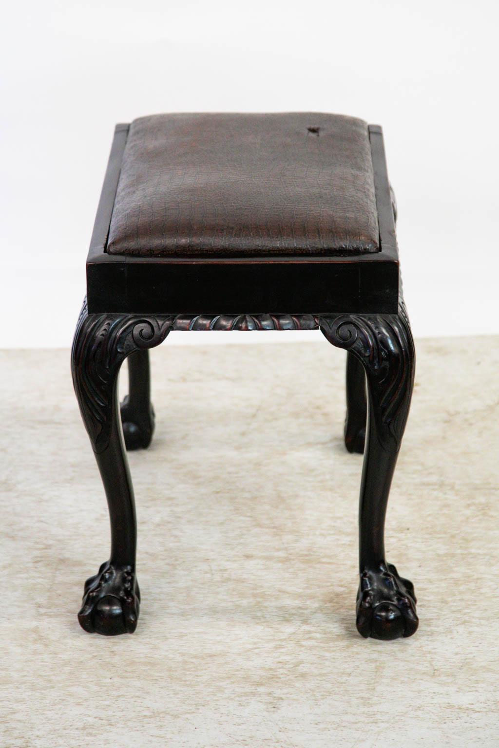 Chippendale Mahogany Stool 3