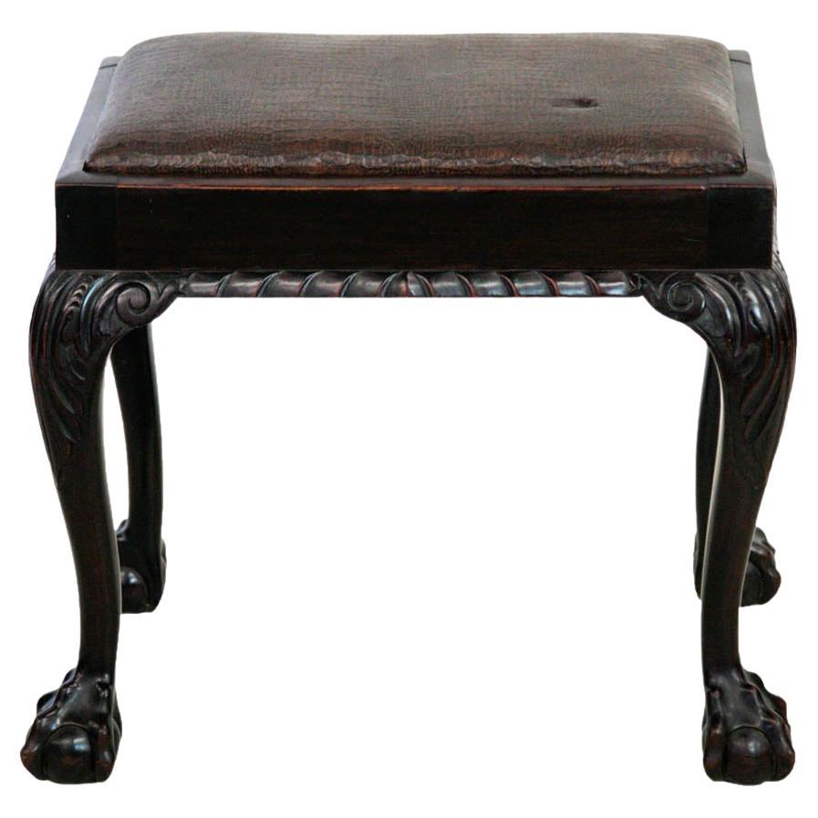 Chippendale Mahogany Stool For Sale