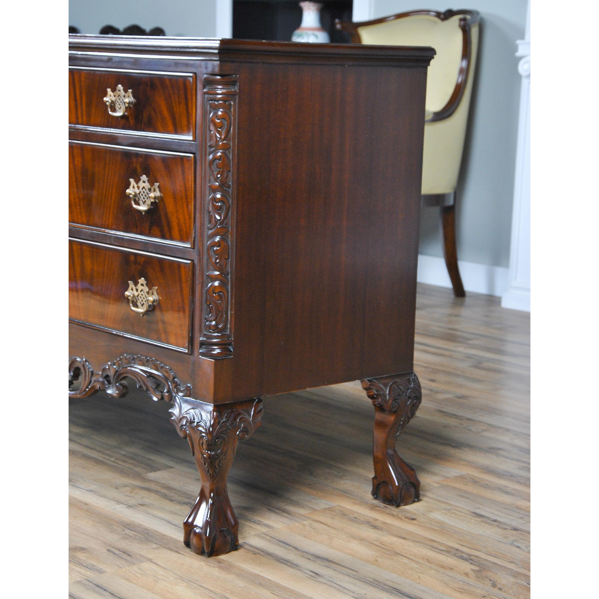 Chippendale Mahogany Triple Dresser For Sale 5