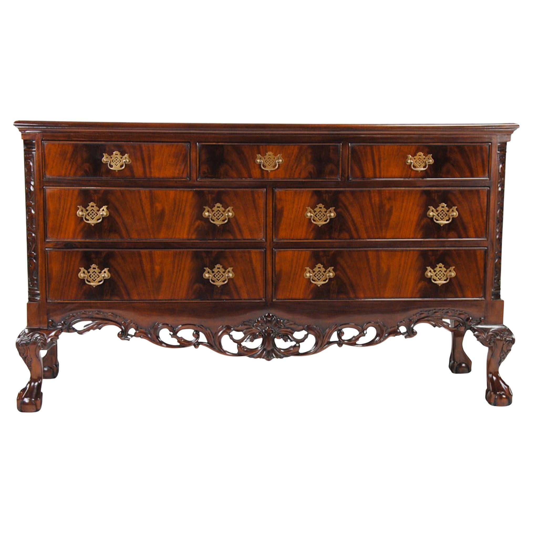 Chippendale Mahogany Triple Dresser For Sale