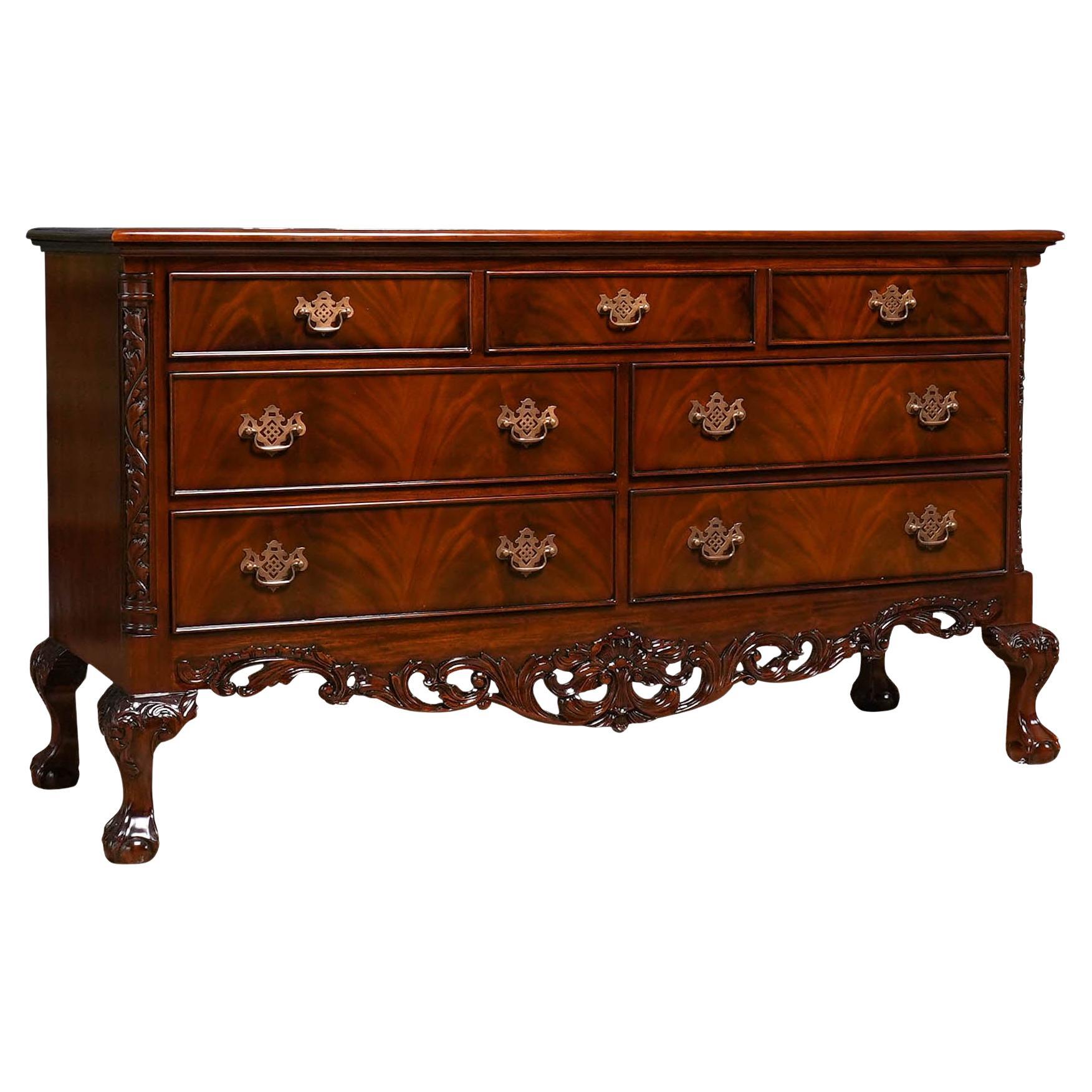 Chippendale Mahogany Triple Dresser