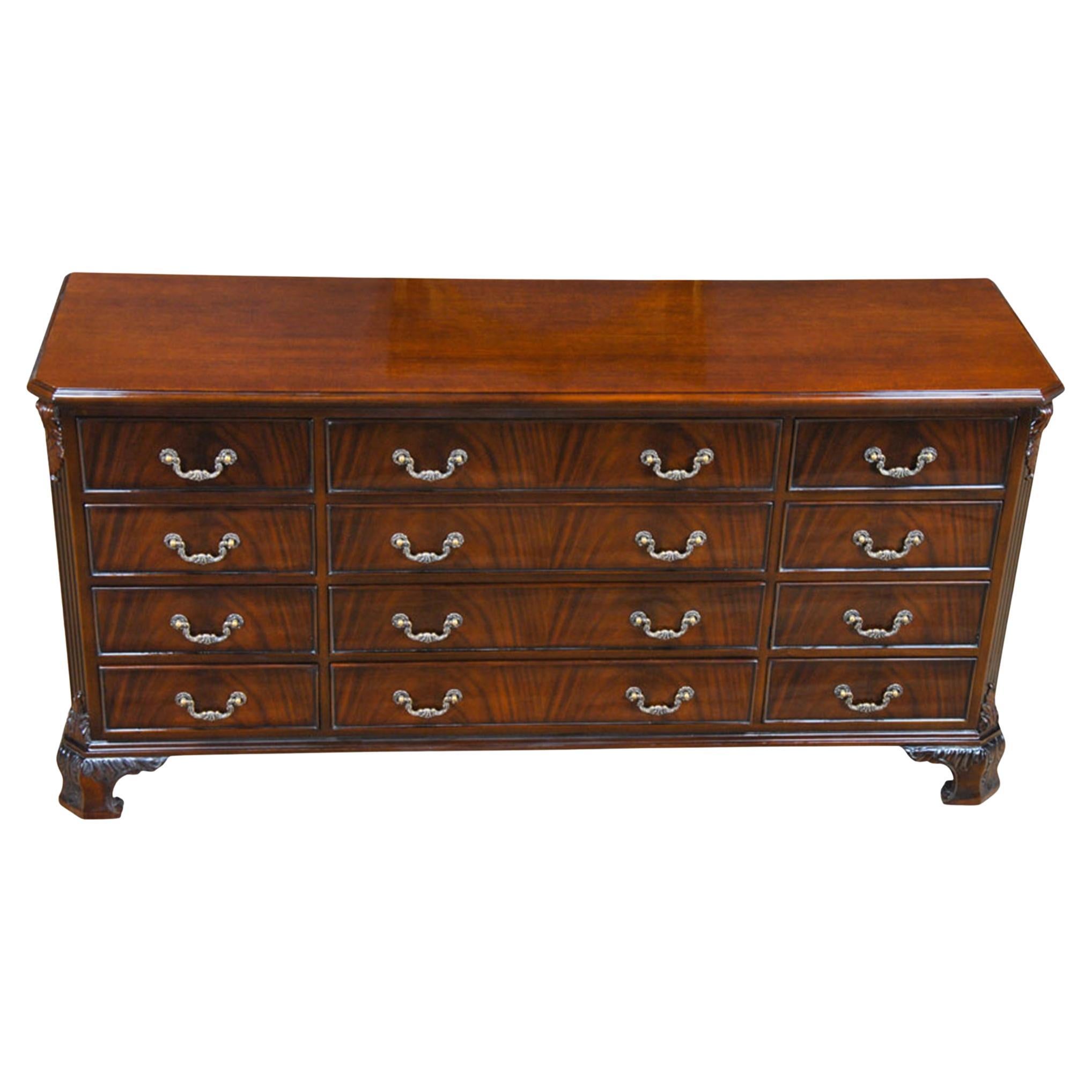 Chippendale Mahogany Triple Dresser