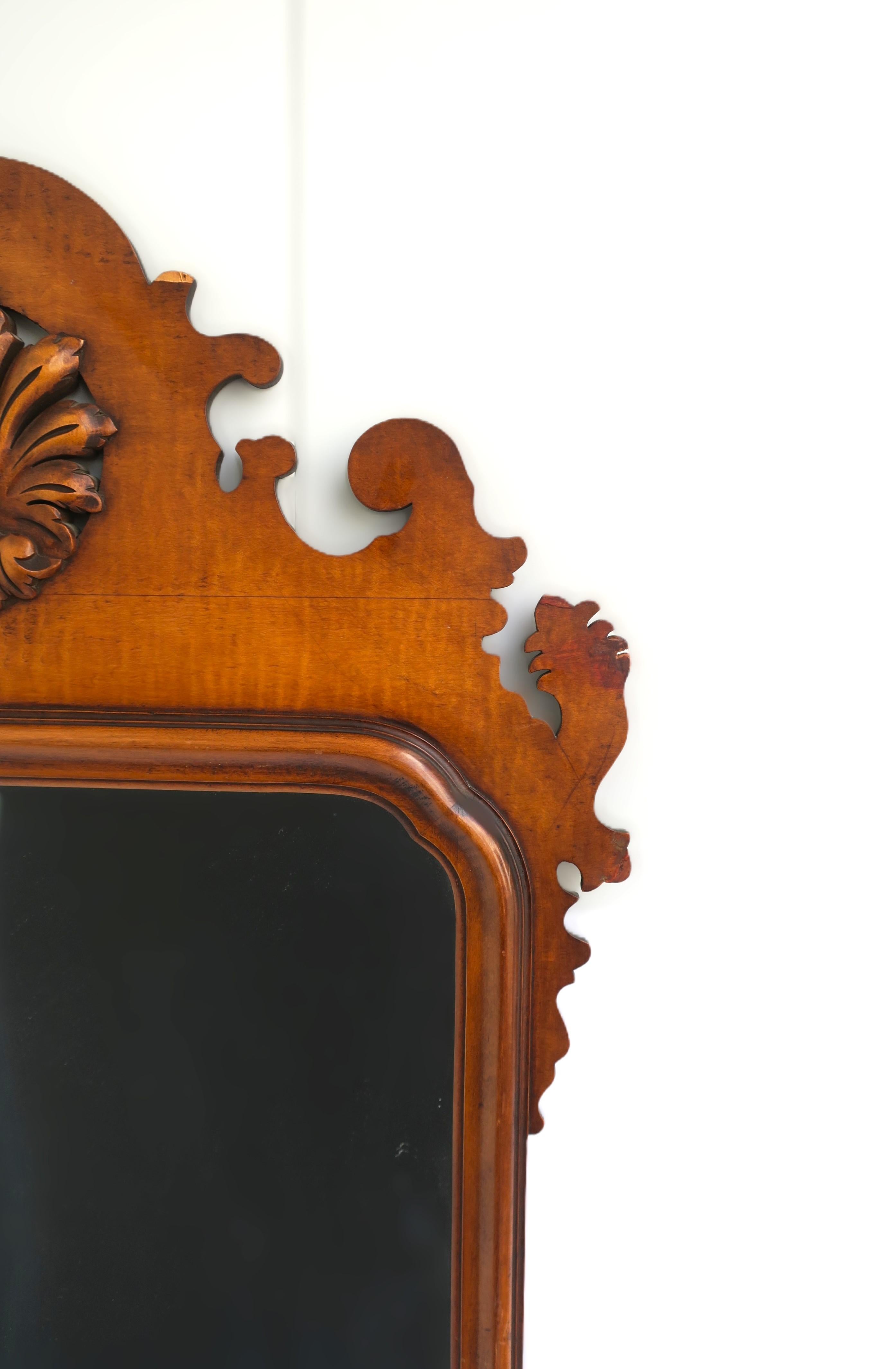 Chippendale Maple Wood Wall Mirror, Pair Available For Sale 5