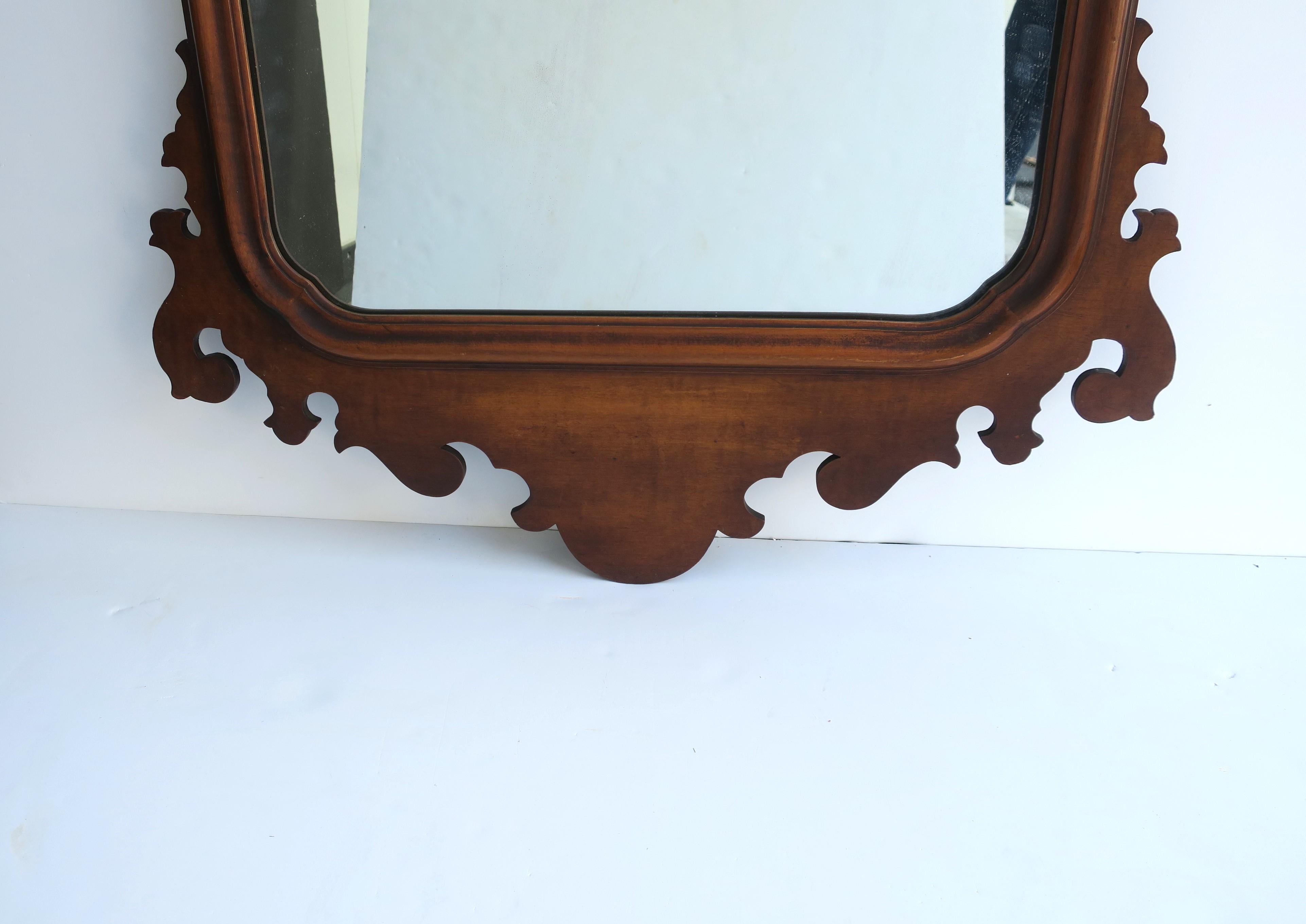Chippendale Maple Wood Wall Mirror, Pair Available For Sale 5