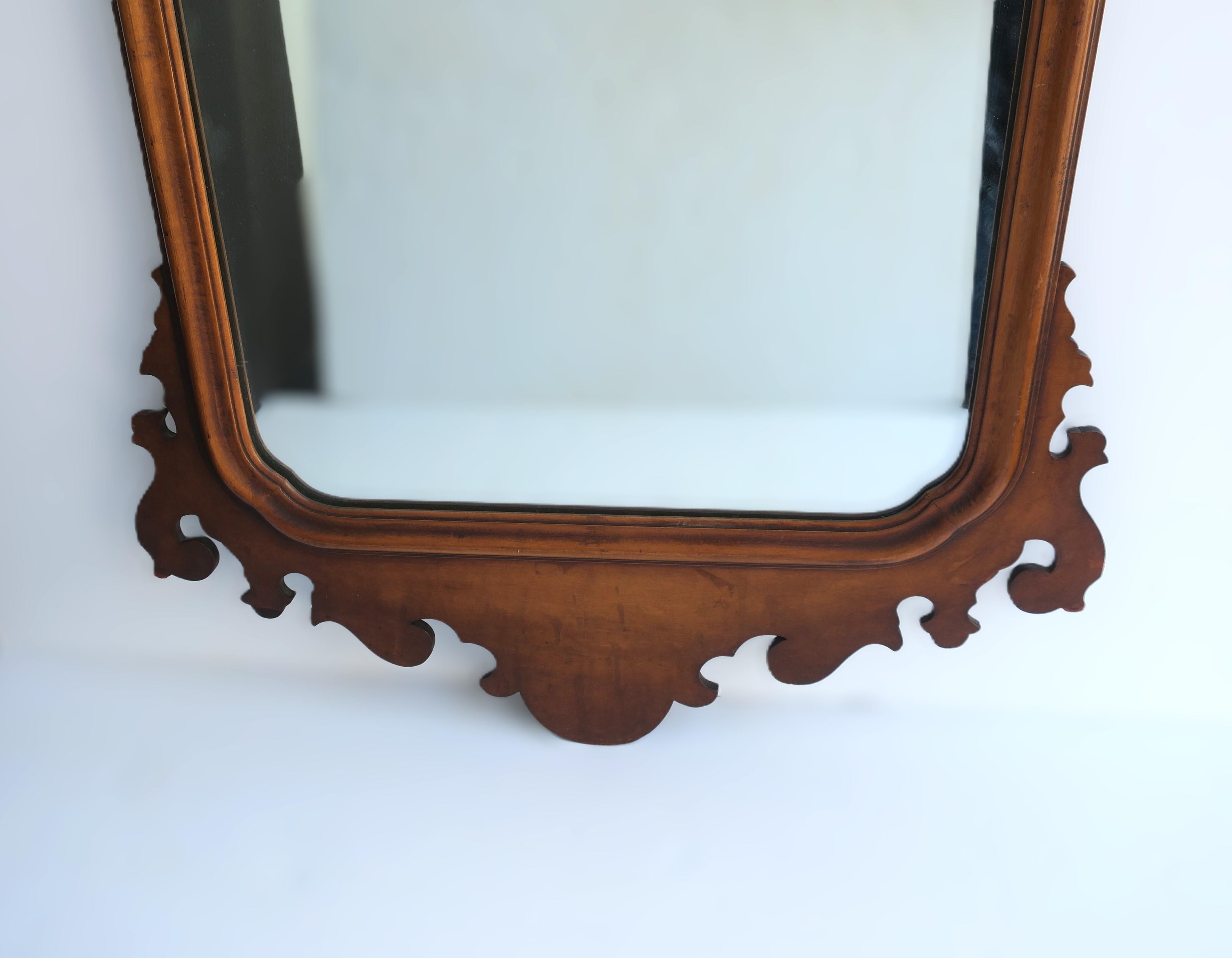 Chippendale Maple Wood Wall Mirror, Pair Available For Sale 6