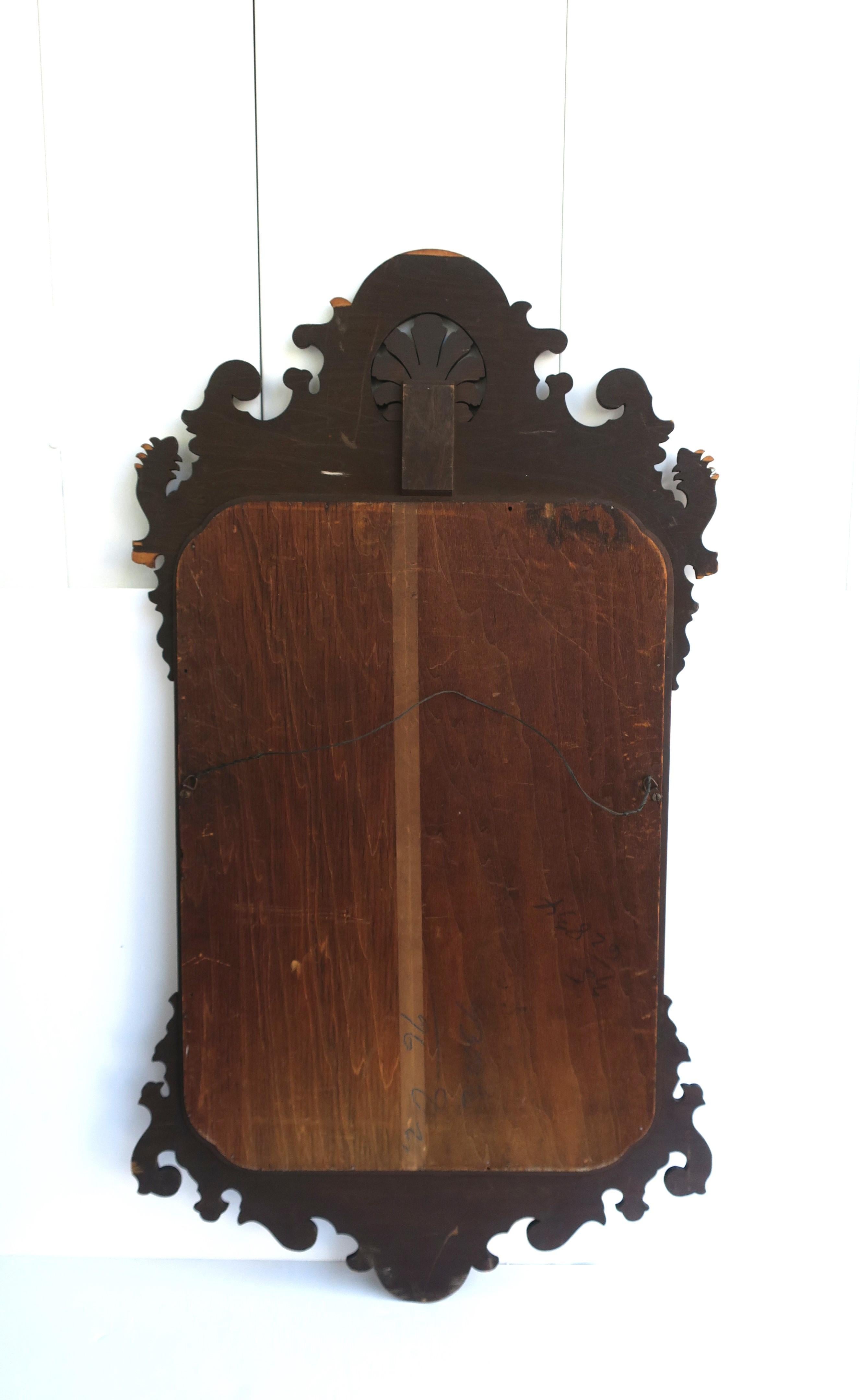 Chippendale Maple Wood Wall Mirror, Pair Available For Sale 6